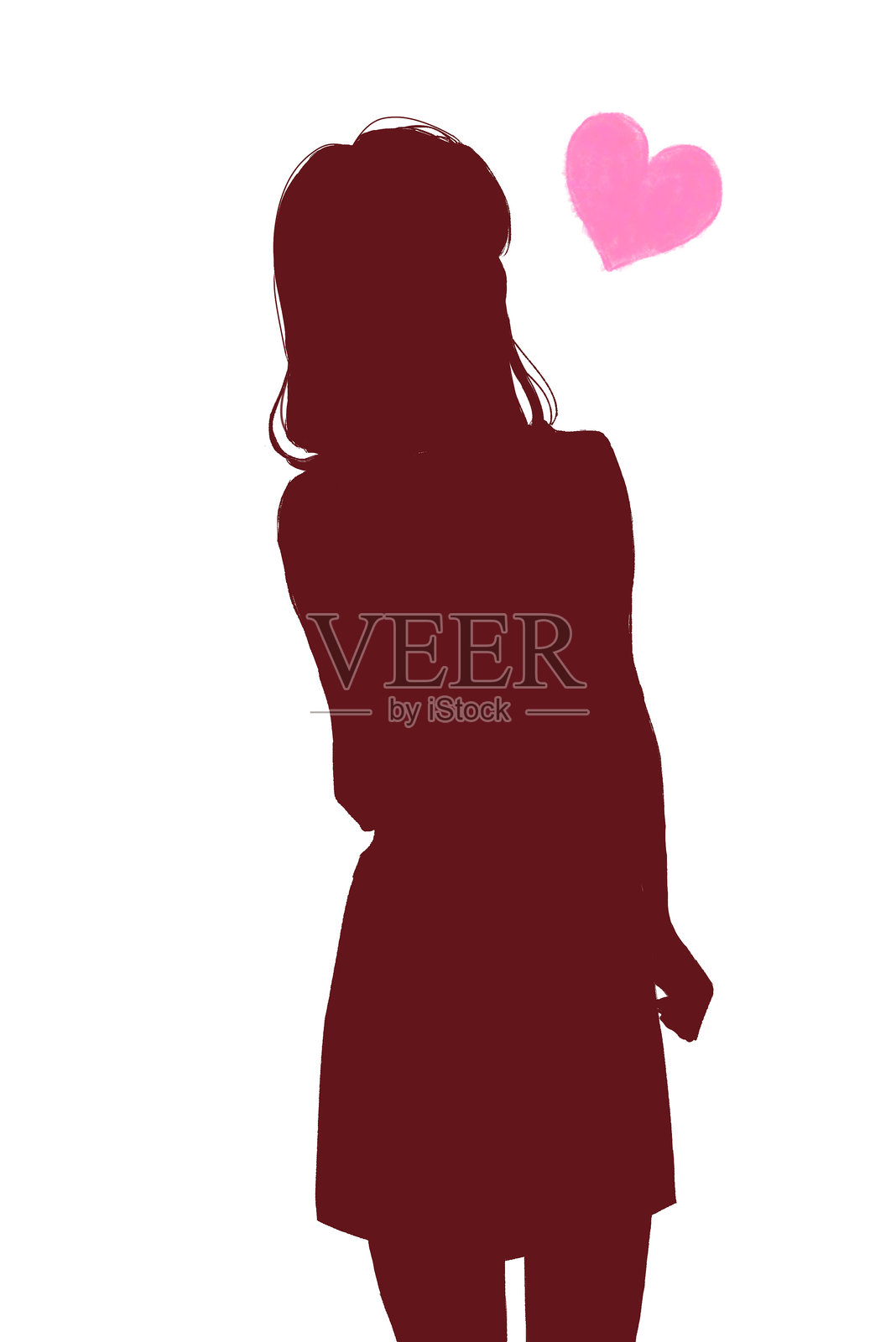 站立女性的剪影插画图片素材