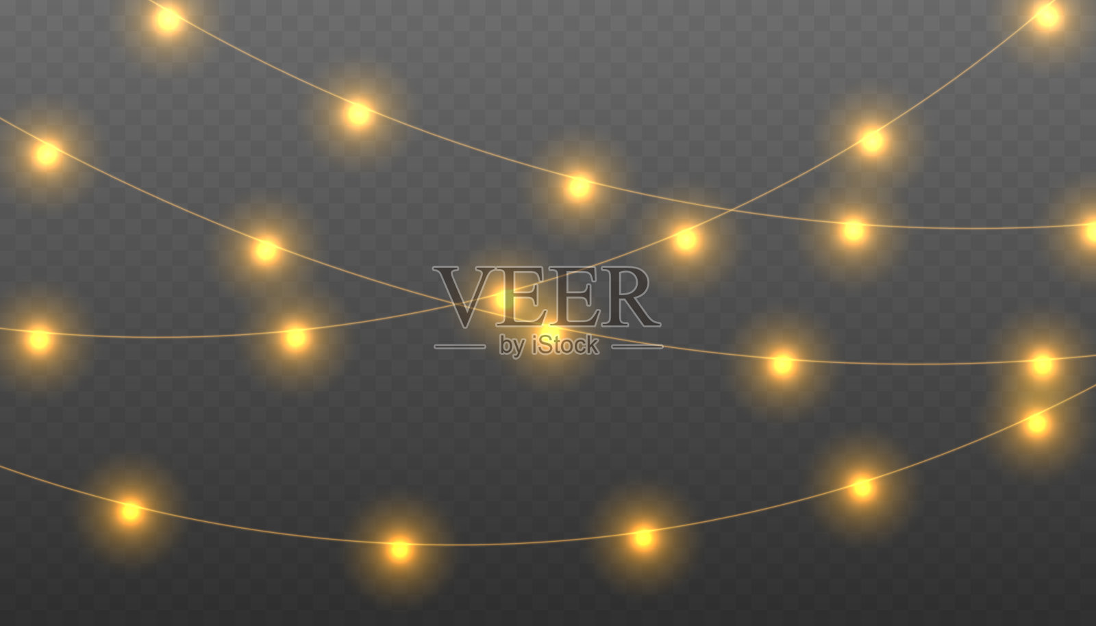 圣诞灯光 PNG插画图片素材