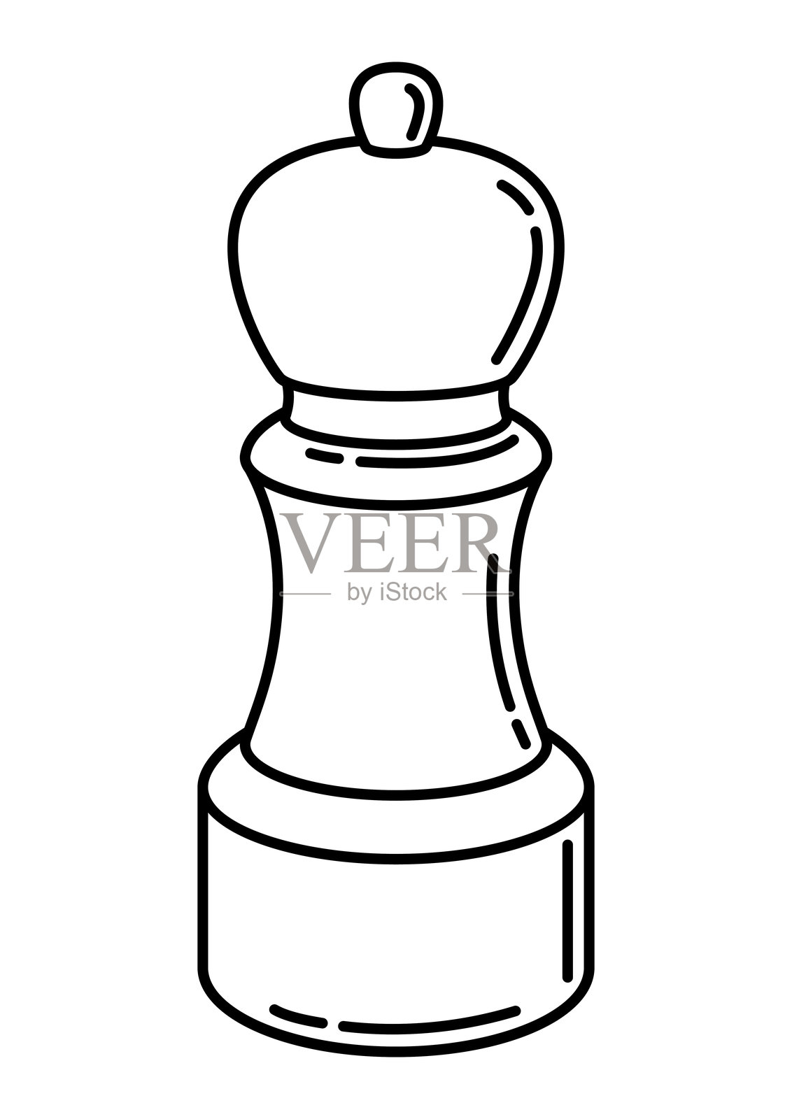 胡椒磨的插图。风格化的厨房物品,用于烹饪食谱和菜单。插画图片素材