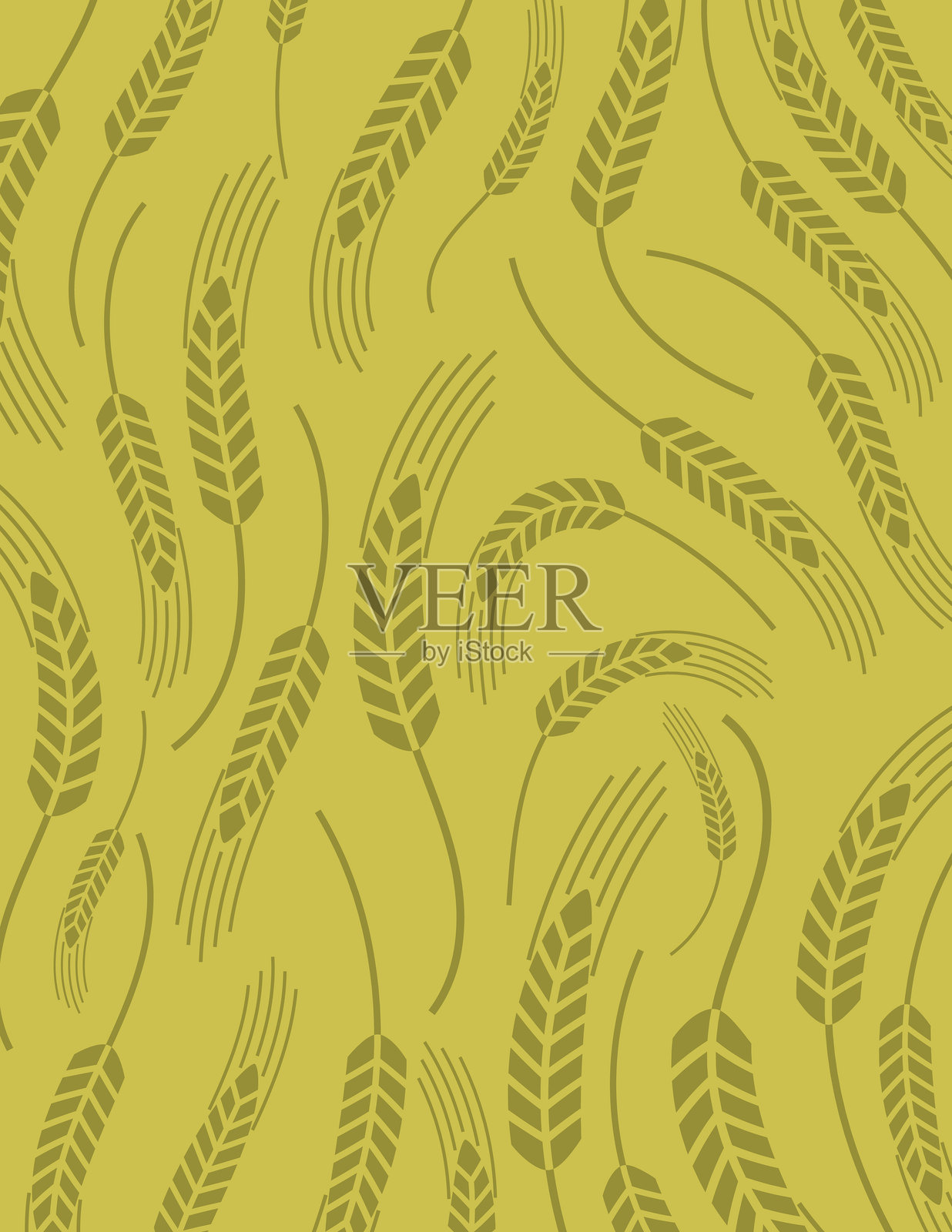 绿色抽象波动的小麦背景插画图片素材