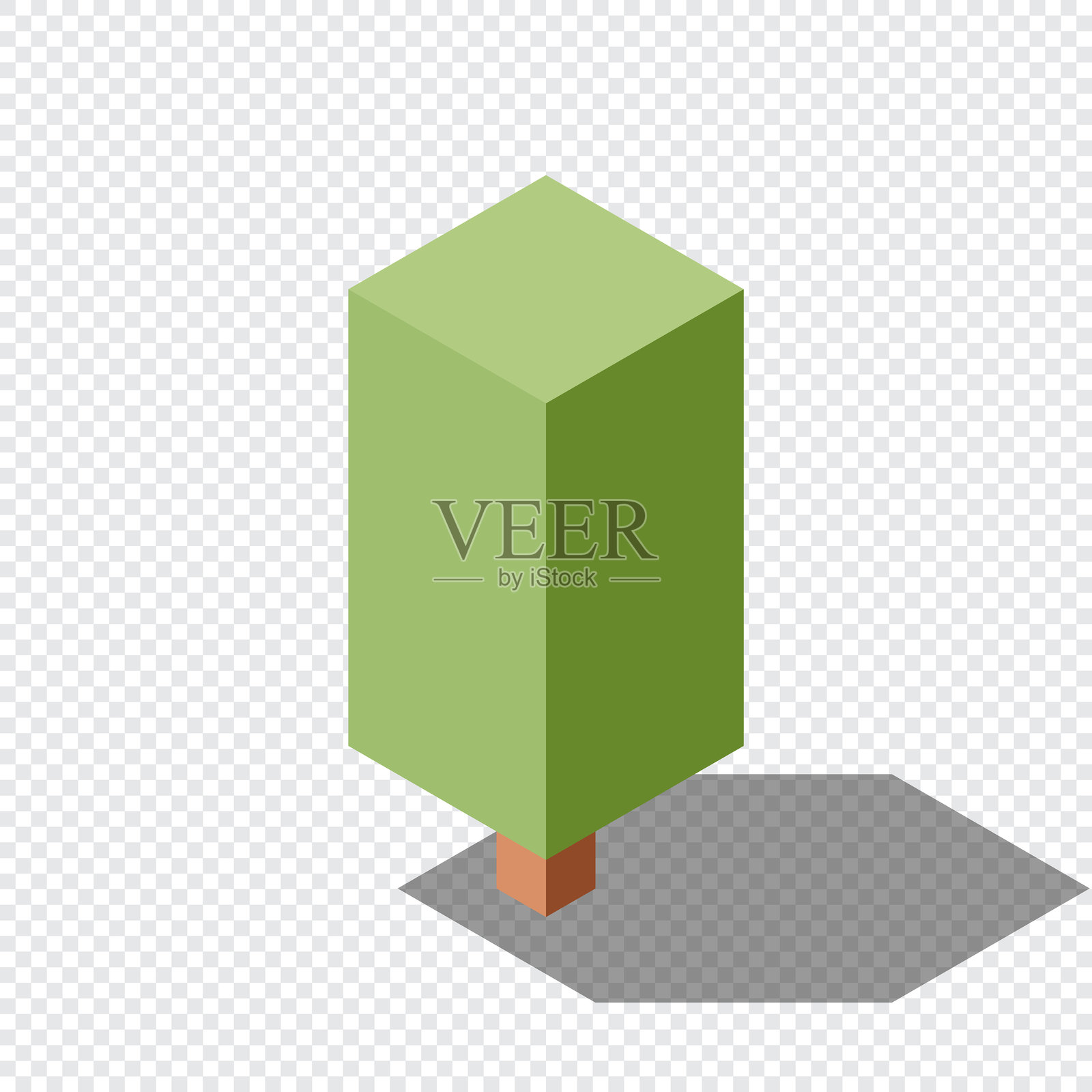 等距矢量树。树的等距元素。用于景观设计的等距树元素。公园元素。插画图片素材