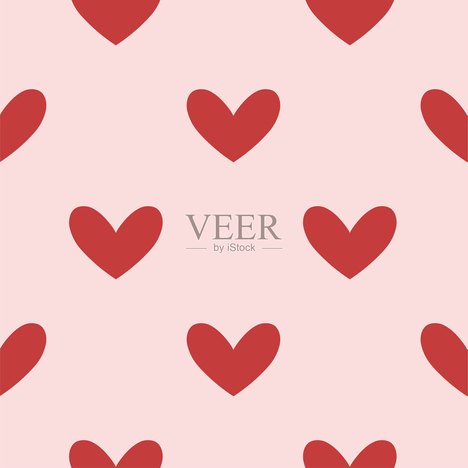 简单的心形无缝图案。平面风格的包装纹理设计,红色和白色。适合情人节的礼品包装或贺卡。矢量eps10插图。插画图片素材