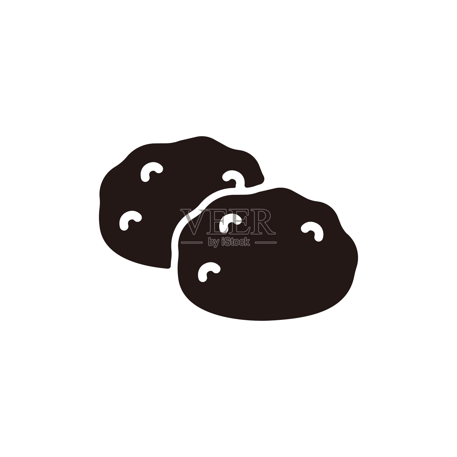 大福图标。扁平轮廓版本。插画图片素材