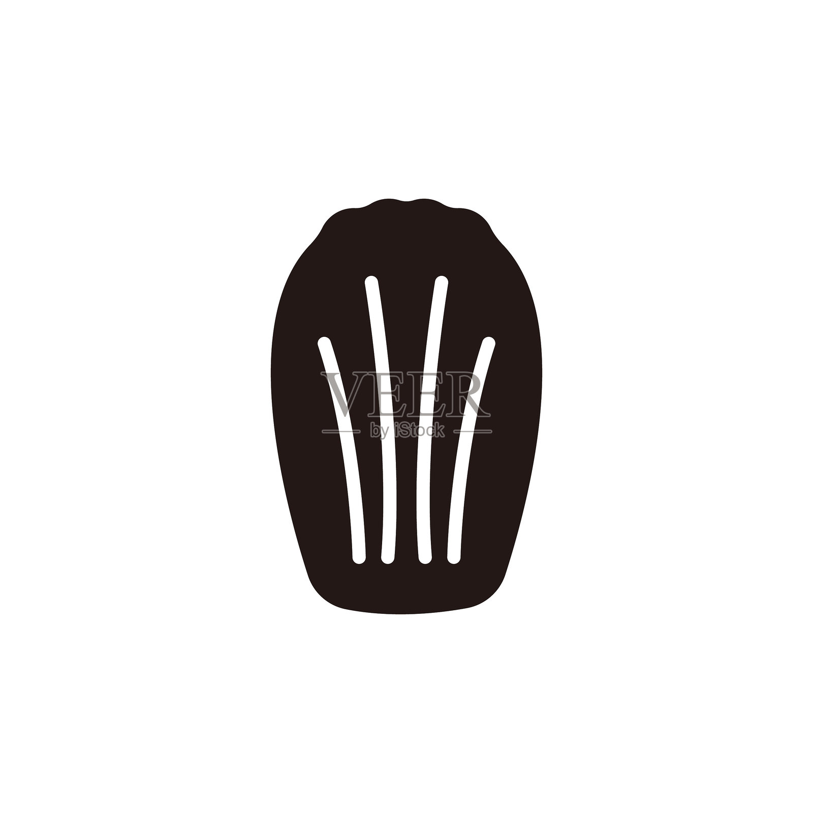 马德琳图标。扁平轮廓版本。插画图片素材