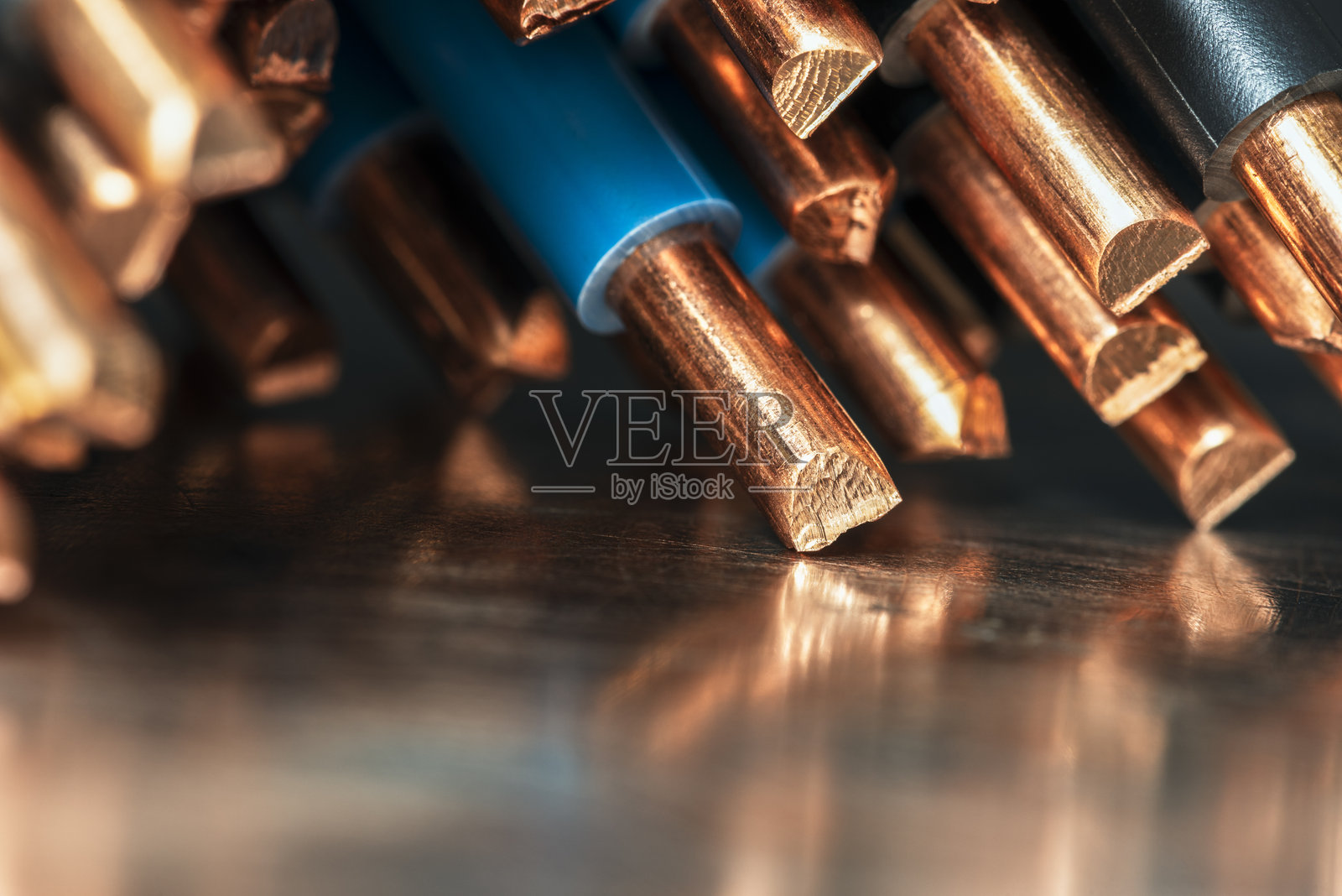 用于电力行业和能源基础设施的铜线电缆照片摄影图片