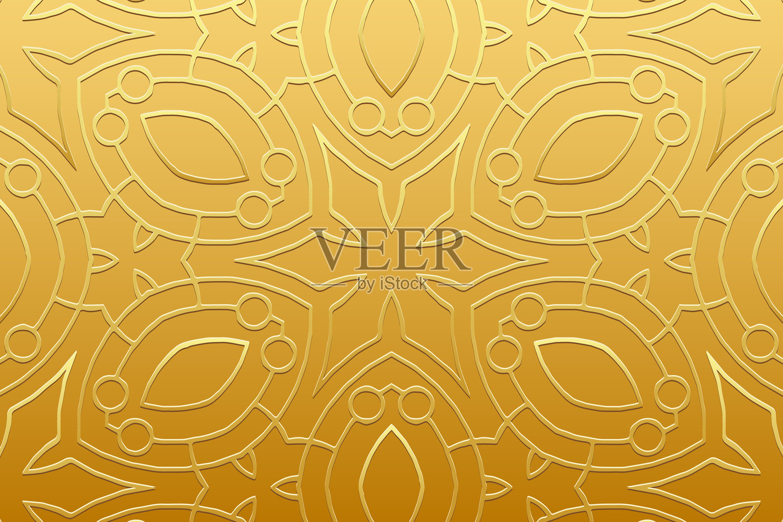 节日金色背景,封面设计,横幅。几何金色简单3D图案,浮雕效果。极简主义装饰,阿拉伯花纹,东方曼陀罗,亚洲,印度,墨西哥,阿兹特克。民族印花。插画图片素材