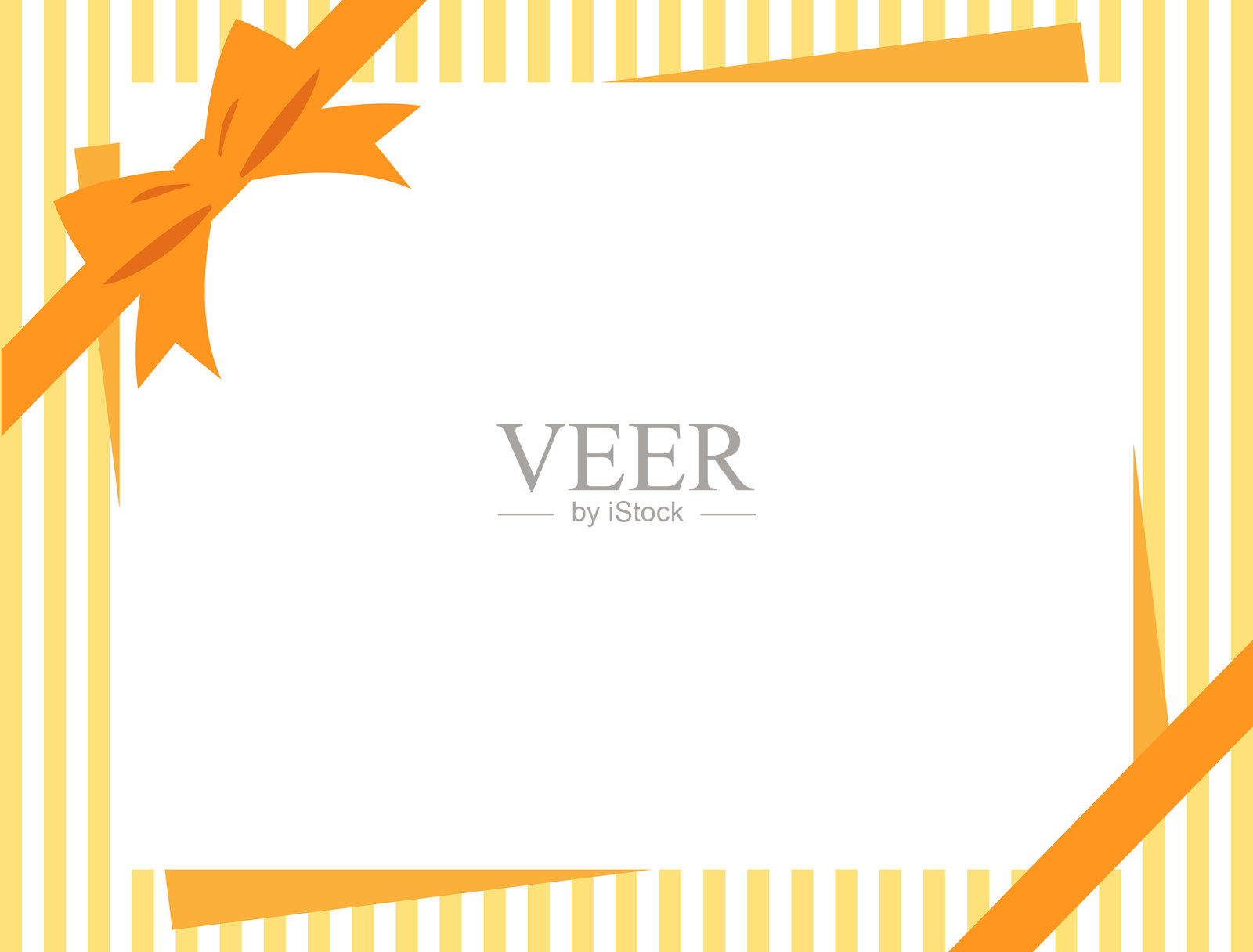 装饰有条纹背景和丝带的插图卡片插画图片素材