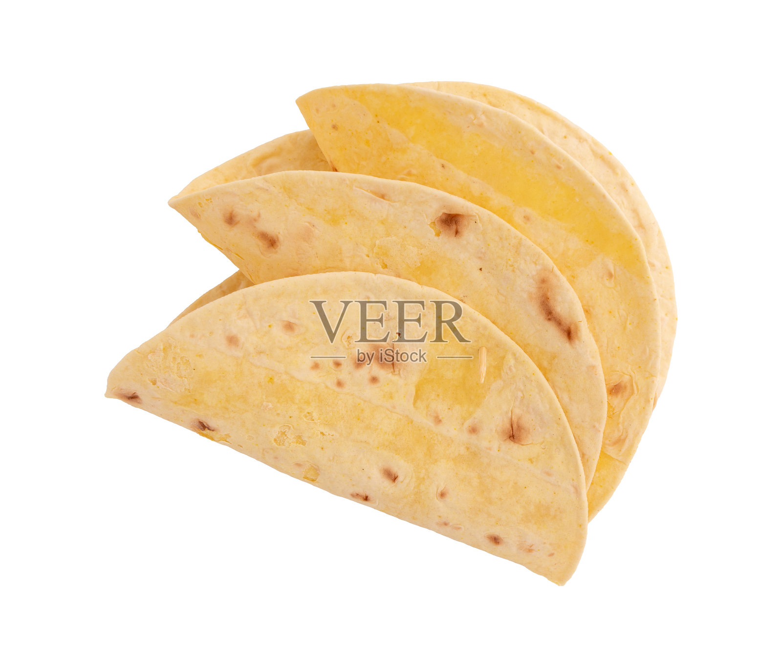 白色背景上的玉米饼照片摄影图片