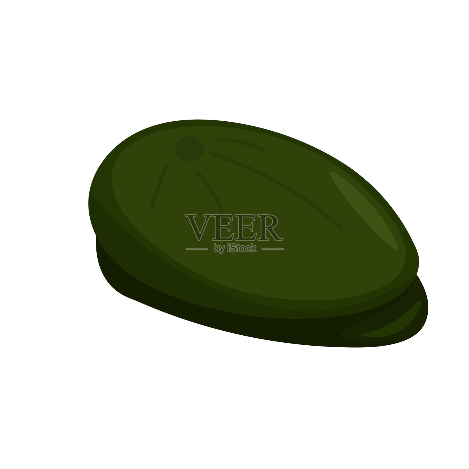 白色背景上的绿色军帽。矢量插图插画图片素材