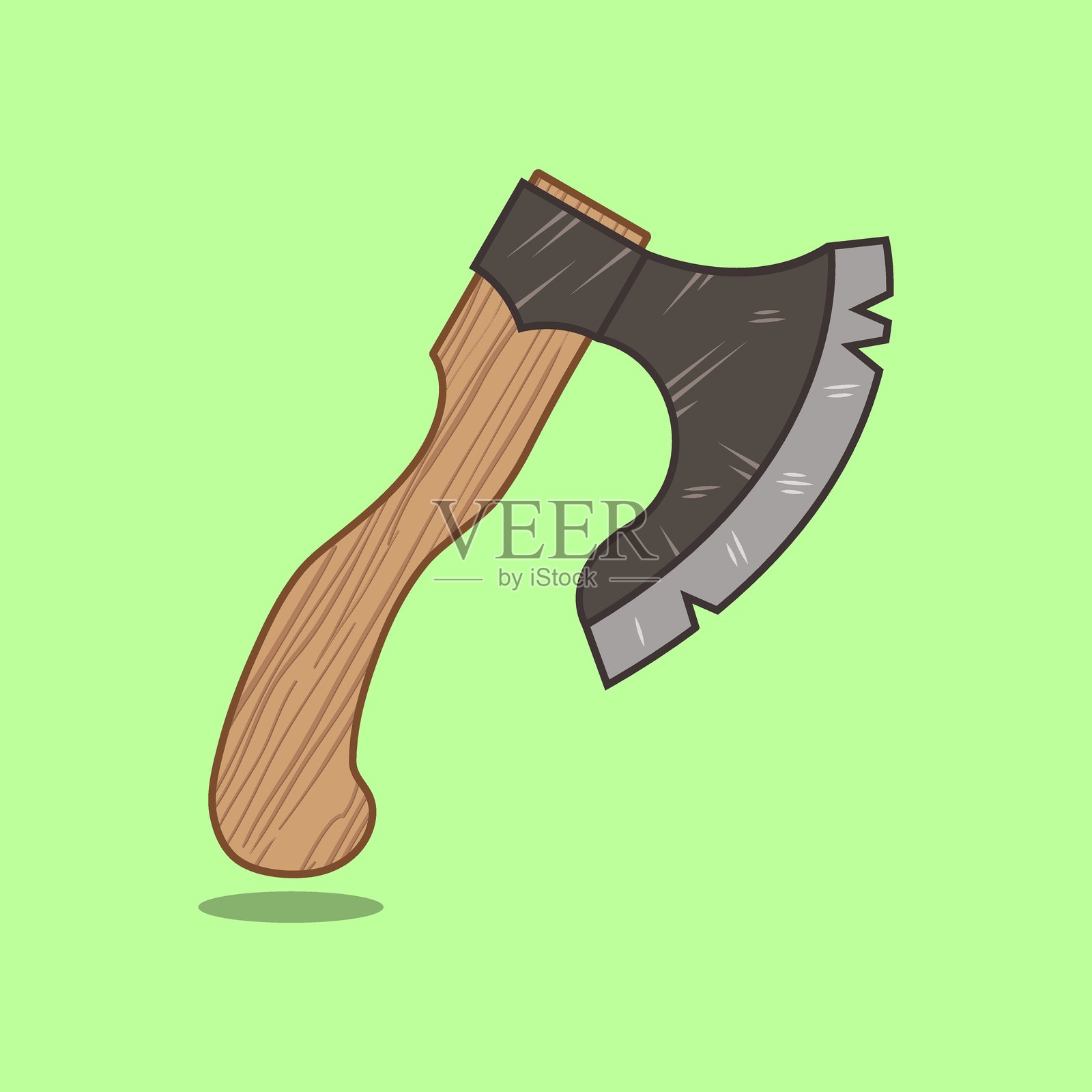 带木柄的矢量斧头插画图片素材