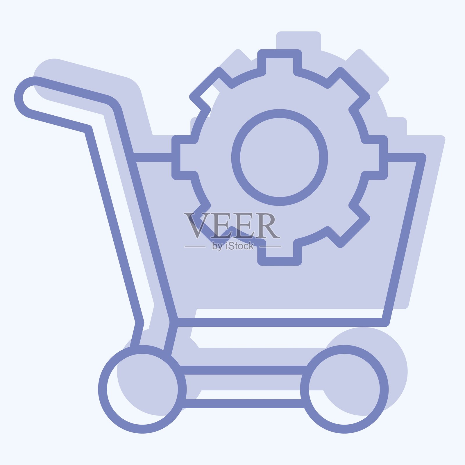 电子商务优化图标,与媒体和广告符号相关。双色风格插画图片素材