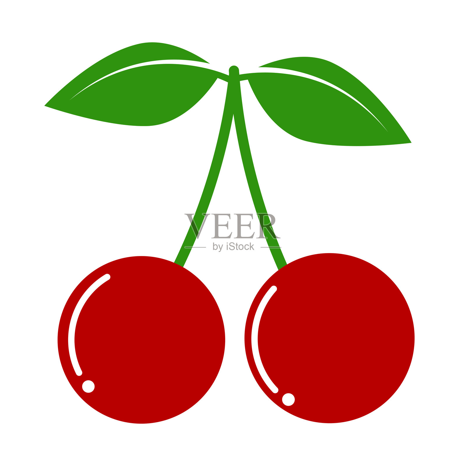樱桃孤立在白色背景上。樱桃健康的维生素。插画图片素材