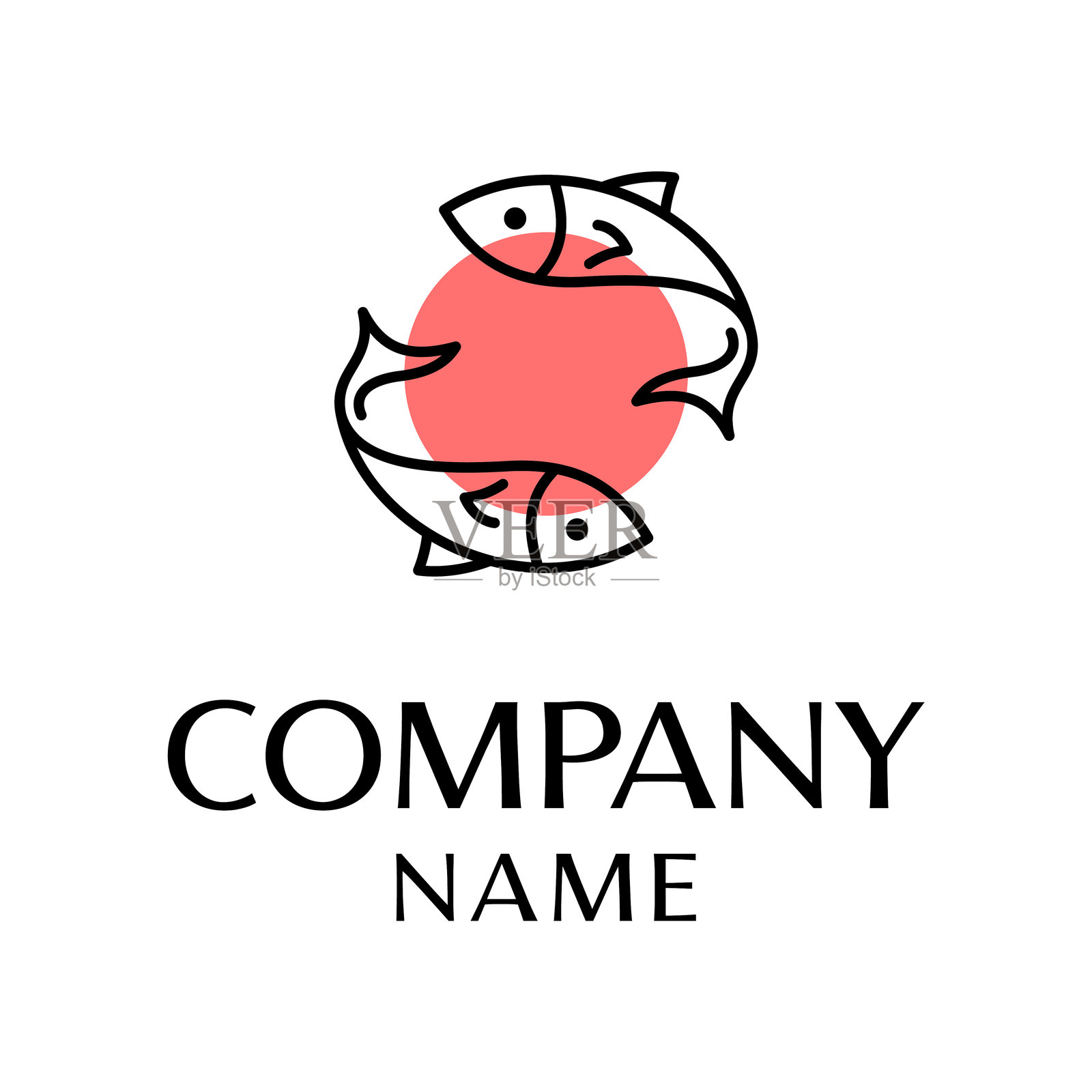 鱼寿司刺身传统日本料理餐厅极简矢量设计插图插画图片素材