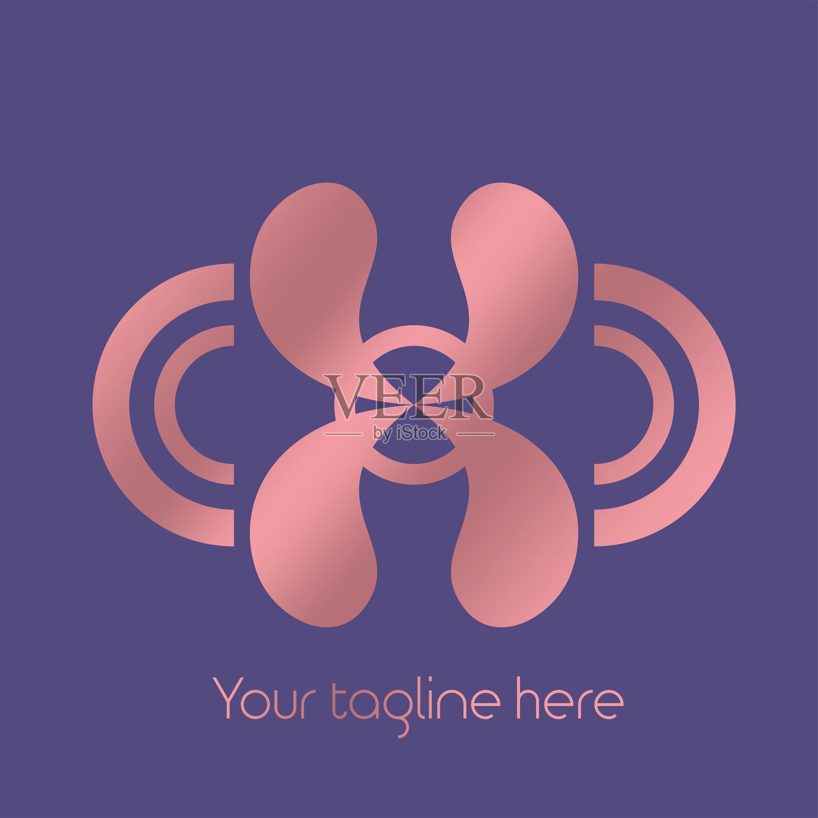 飞机引擎螺旋桨标志口号插画图片素材