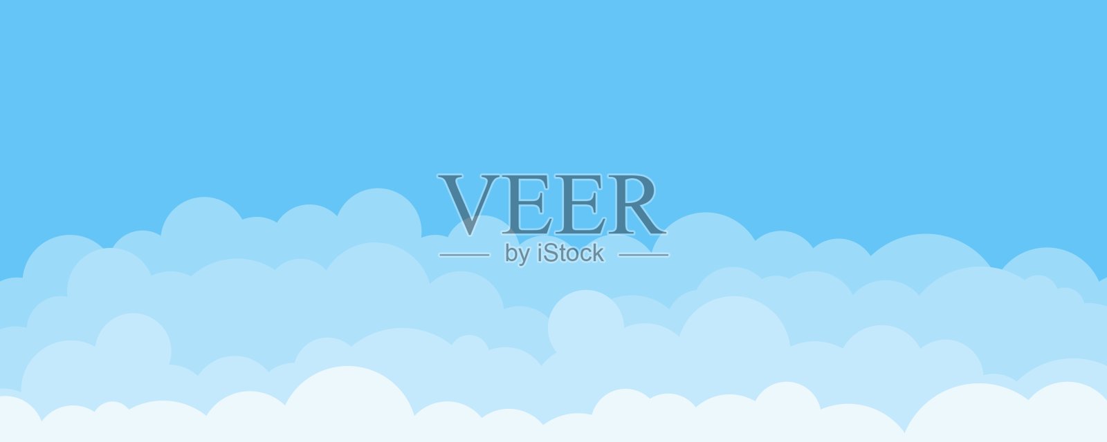 蓝天和云彩的矢量背景插画图片素材