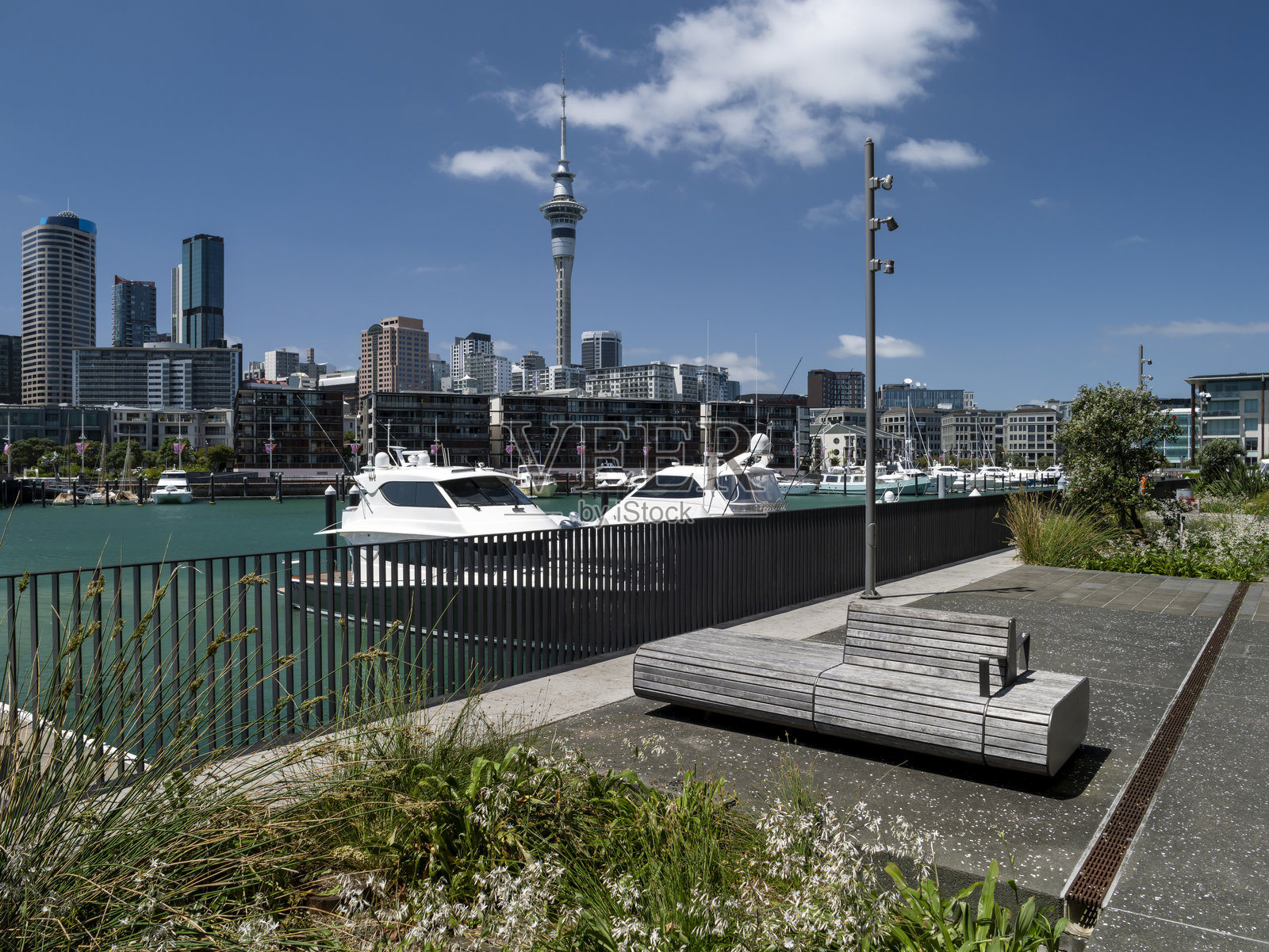 新西兰奥克兰的高架桥港口码头照片摄影图片