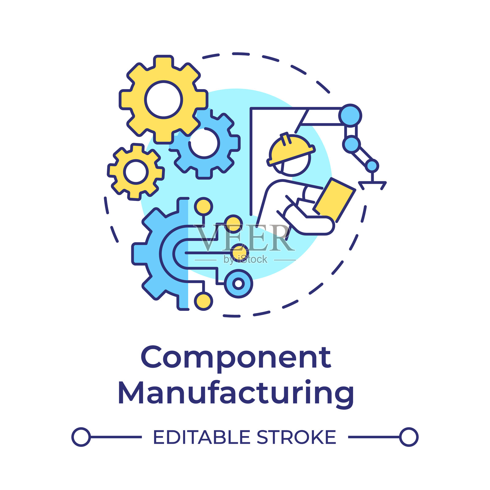 合同制造多色概念图标插画图片素材