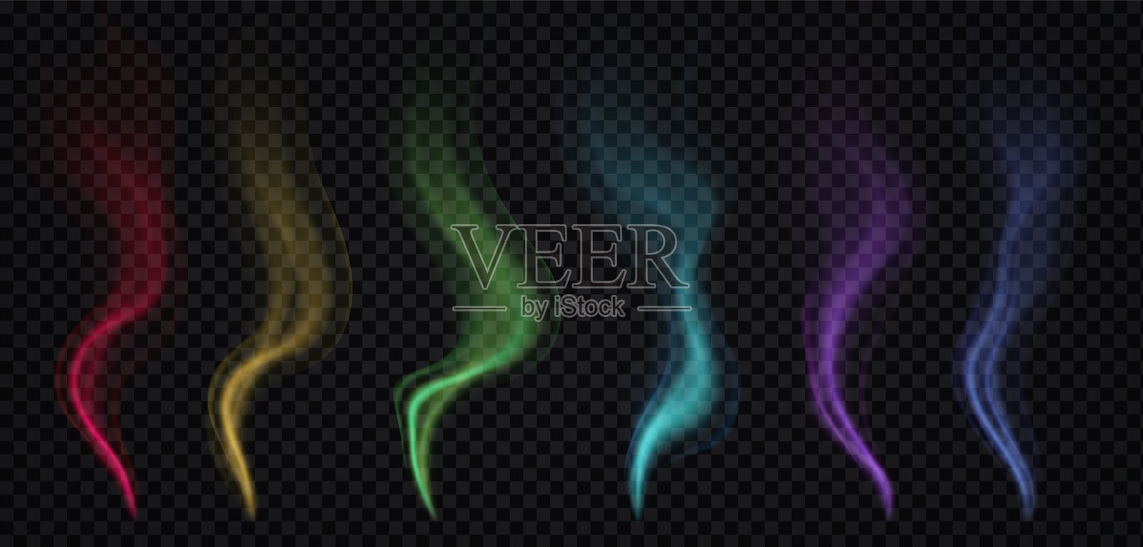 真实烟雾,矢量插图光效,透明蒸汽在孤立背景上插画图片素材