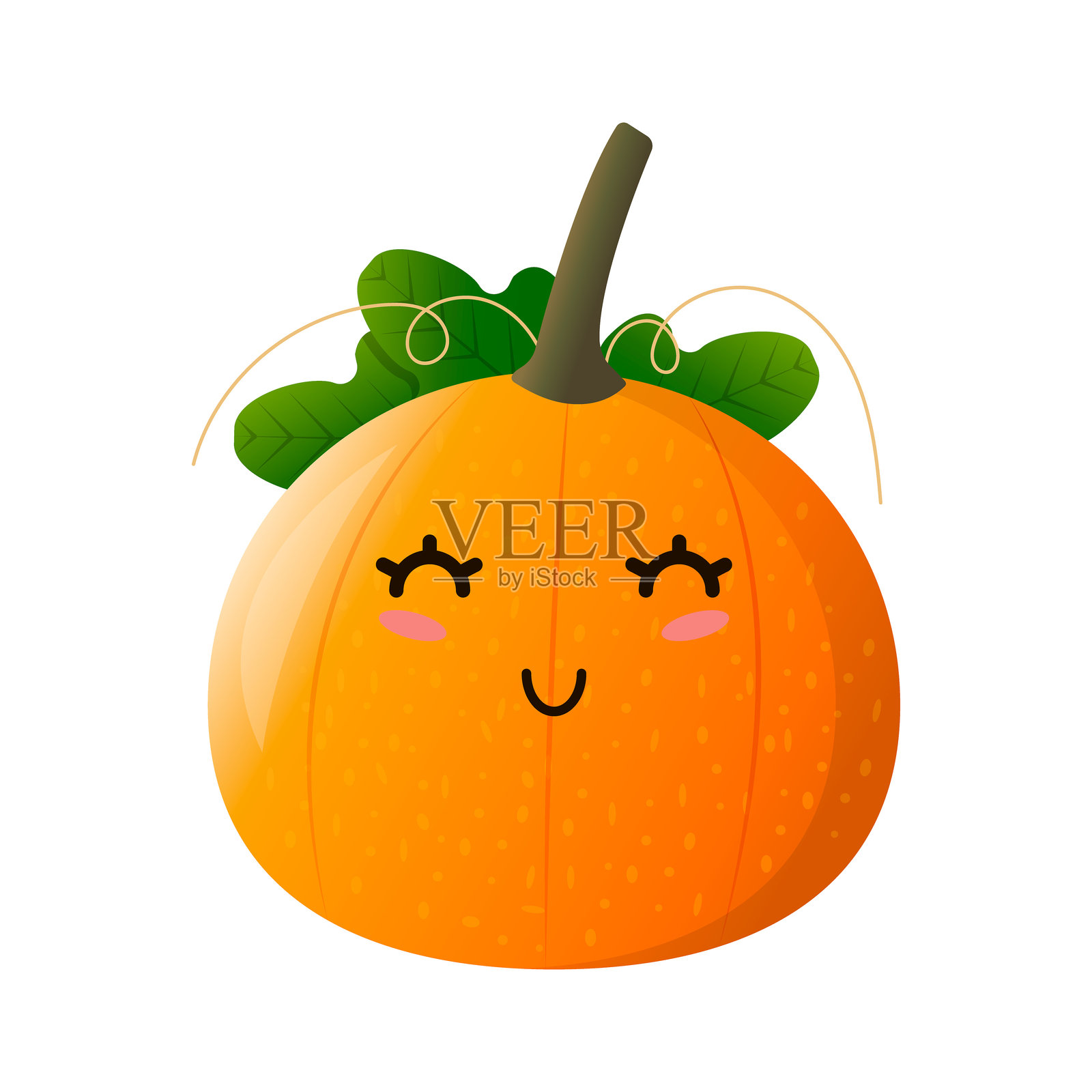 快乐的可爱南瓜。矢量插图。插画图片素材