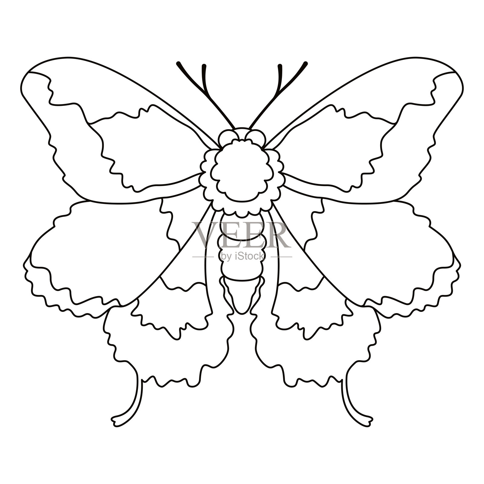 矢量夜蛾卡通插图,孤立图像插画图片素材