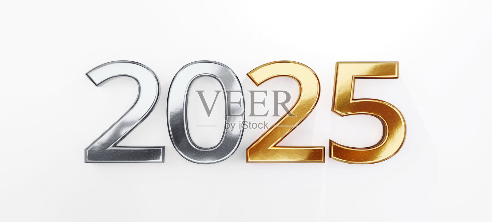 金色的新年数字2025插画图片素材