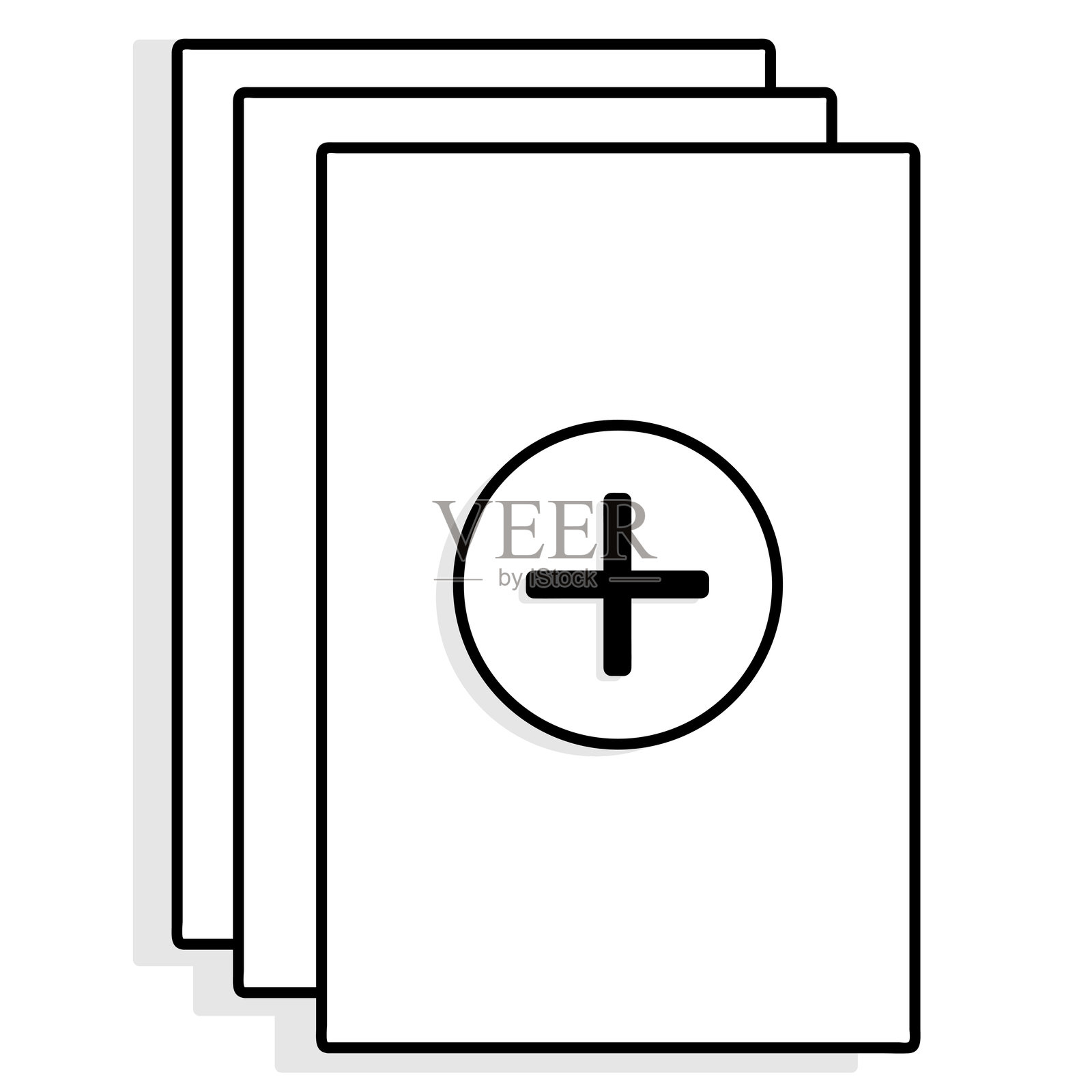 纸张添加矢量图标符号图形独立标志网页图标设计插画图片素材