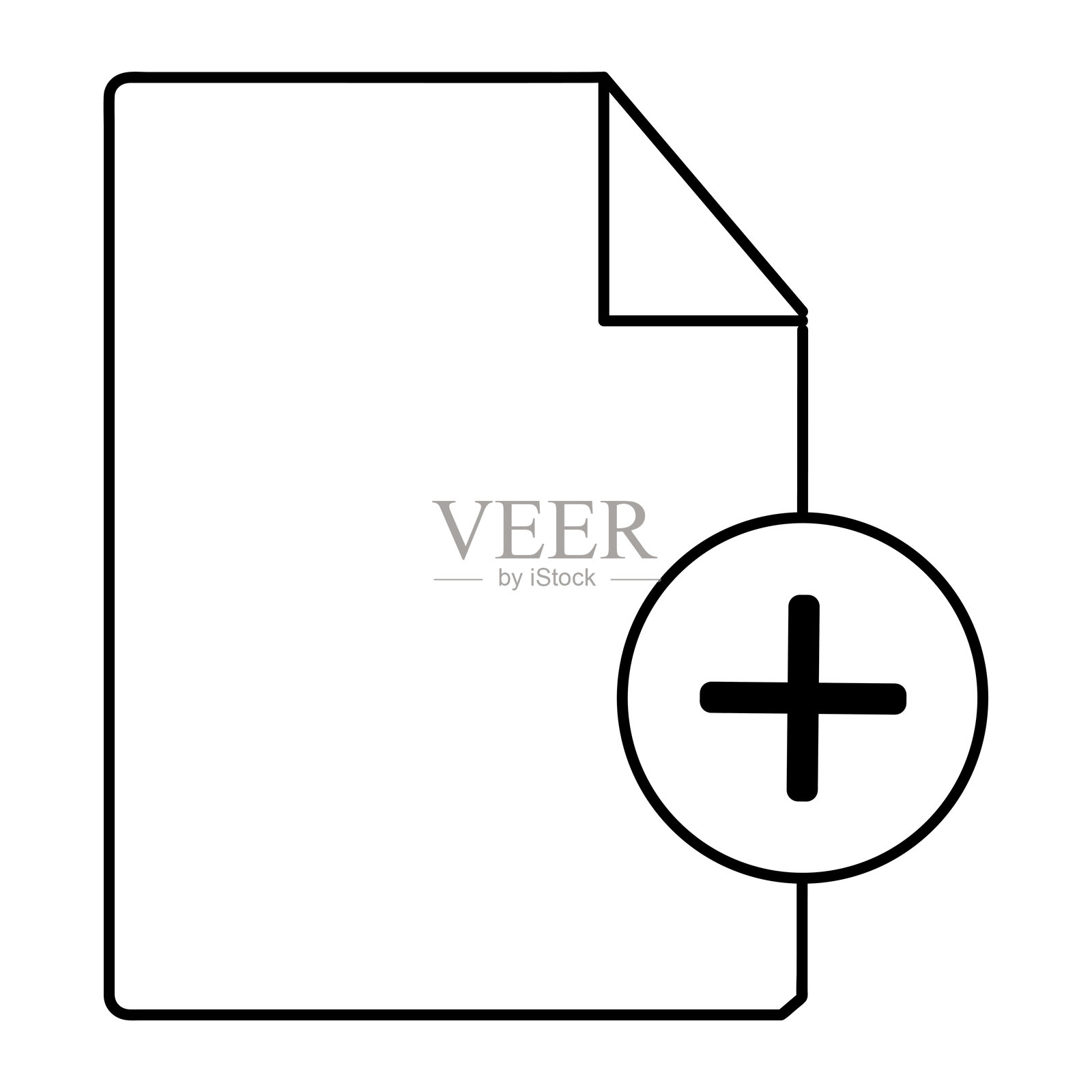 添加文档向量图标符号图形,独立标志网页图标设计插画图片素材