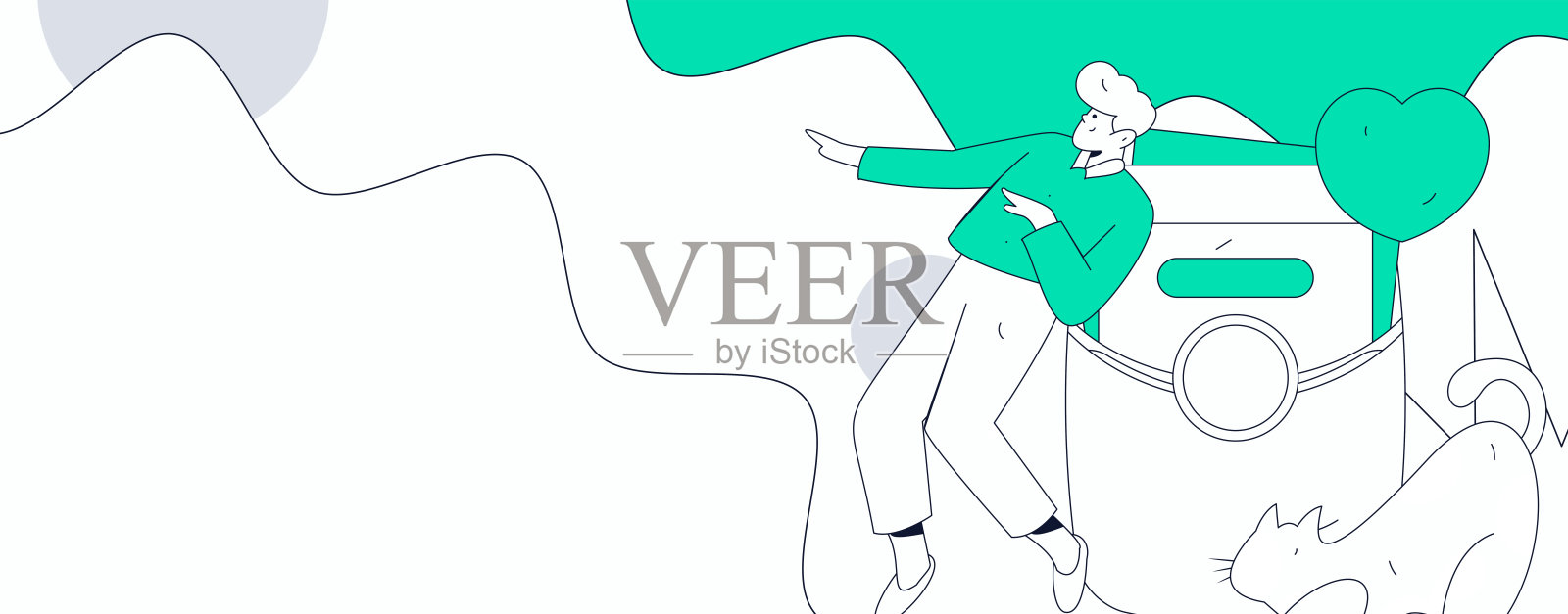 假日购物的人们进行电子商务在线购物的扁平矢量概念手绘插图插画图片素材