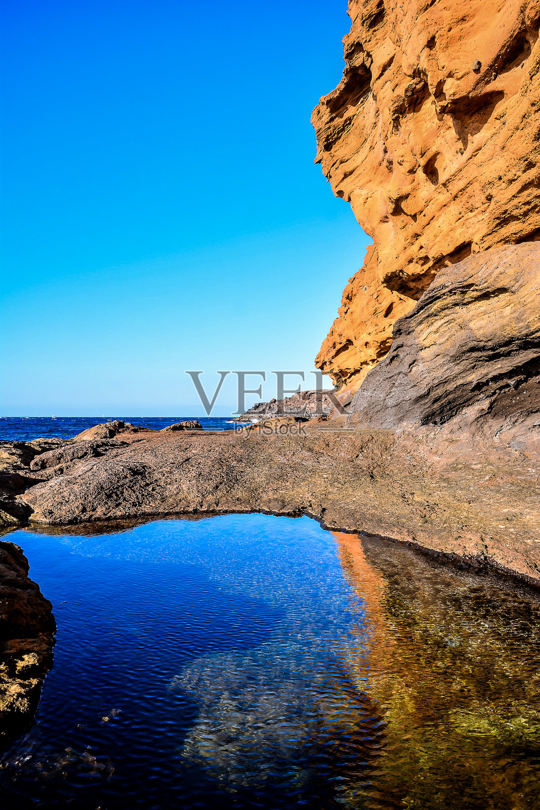 蒙塔纳阿马里拉特内里费的海岸景观照片摄影图片