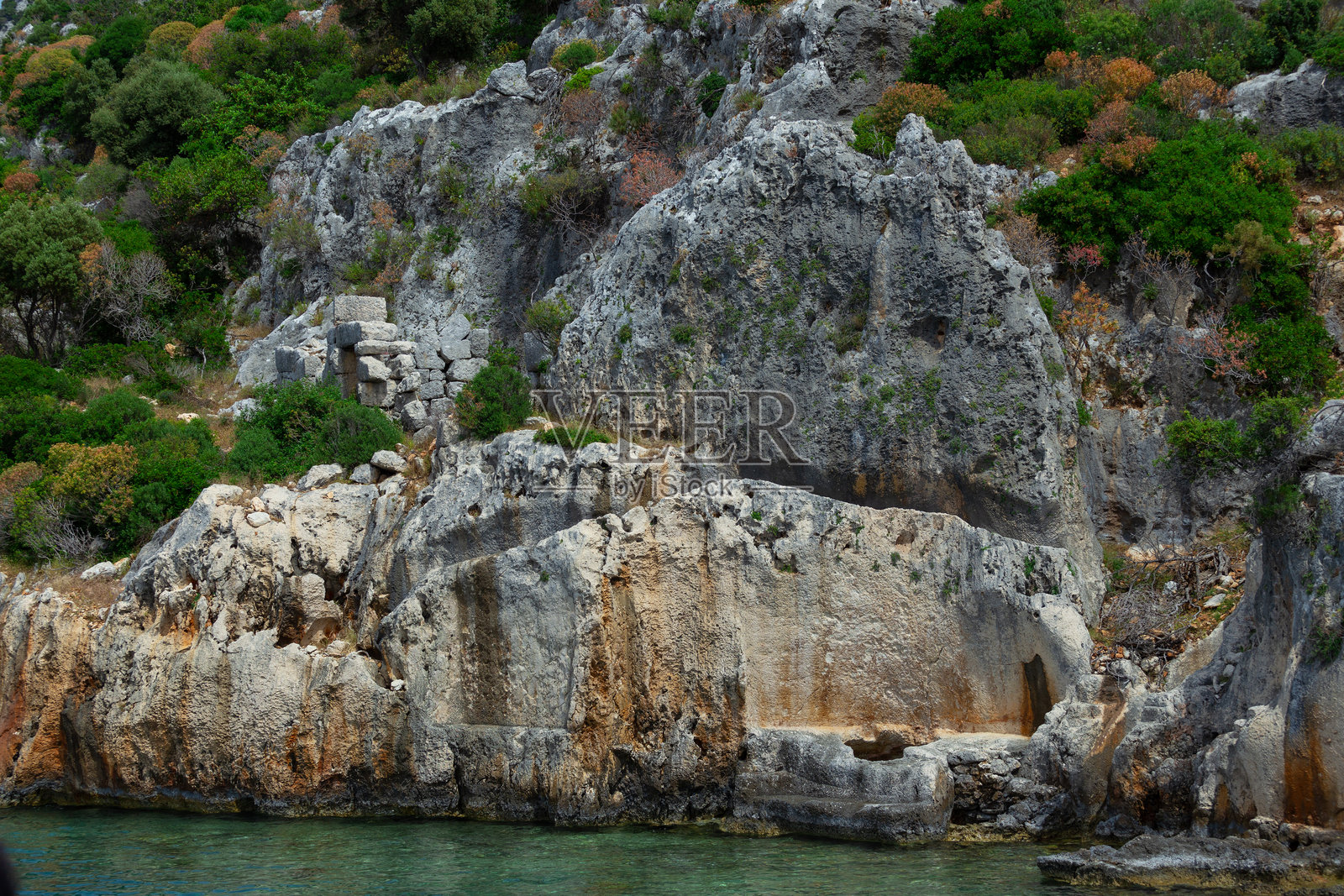土耳其古老的被淹没城市凯科瓦。照片摄影图片