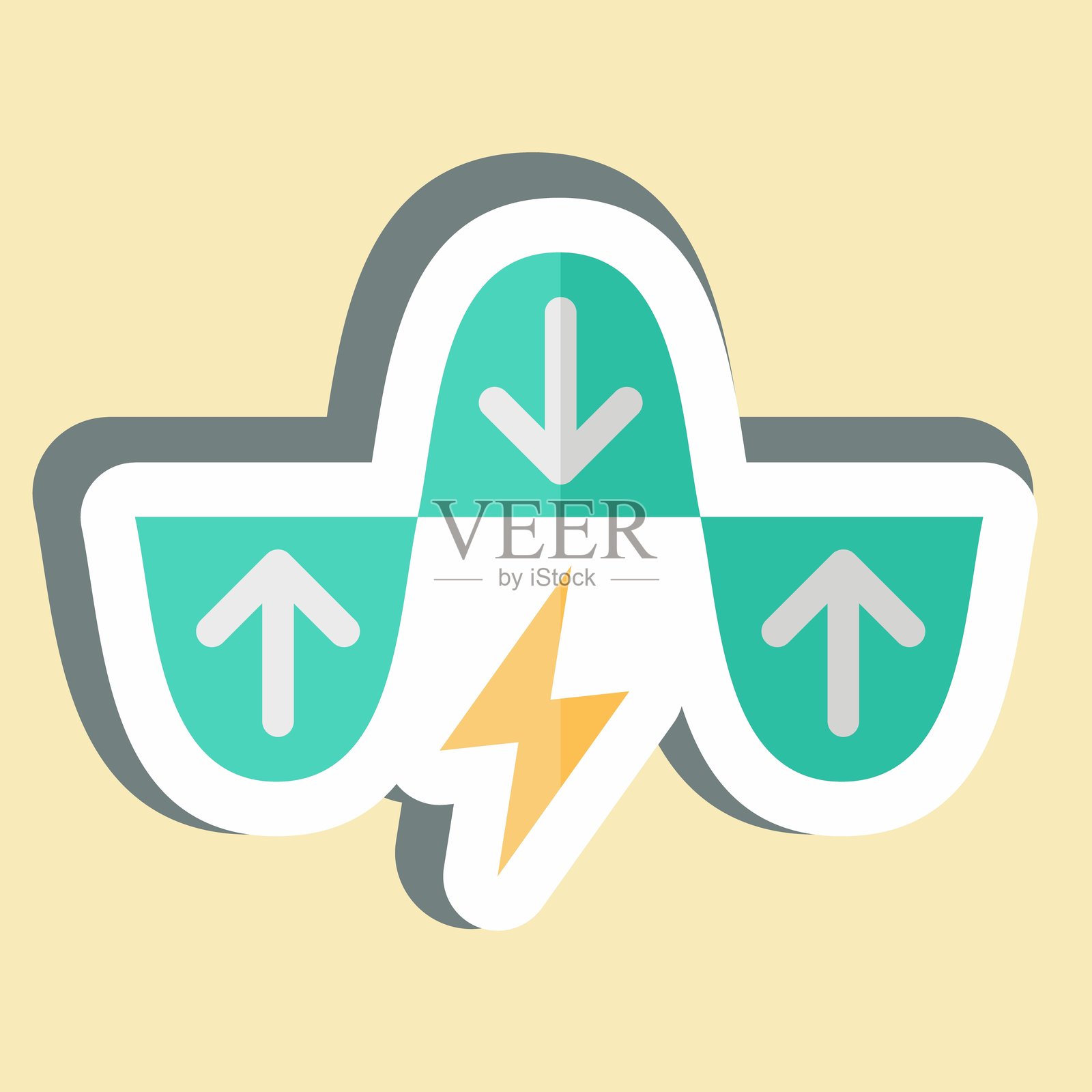 能源需求管理贴纸,与能源存储符号相关插画图片素材