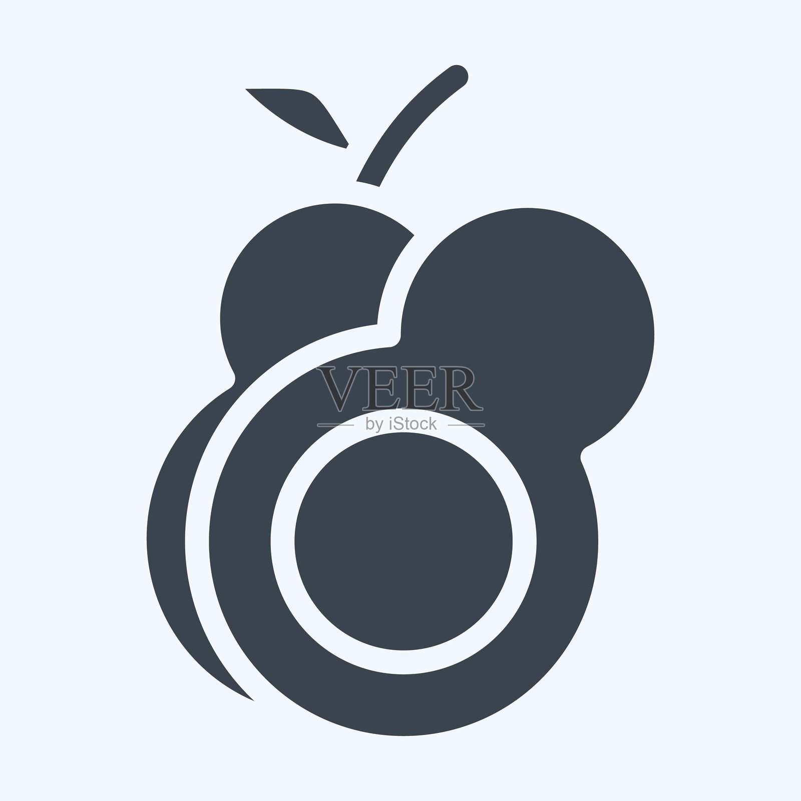 鳄梨图标。与水果和蔬菜符号相关。图形风格。可编辑。插画图片素材