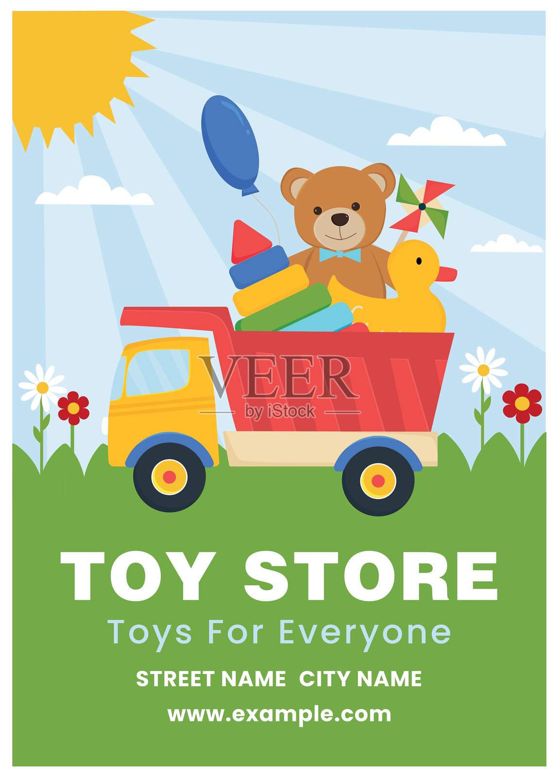 玩具店海报插画图片素材