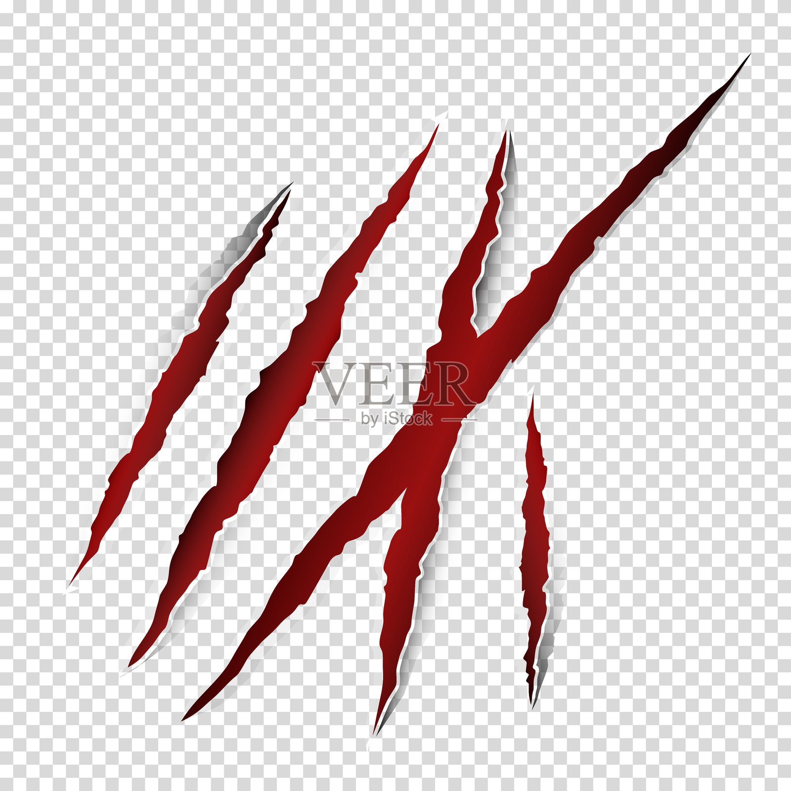 动物爪痕的矢量插图,背景透明插画图片素材