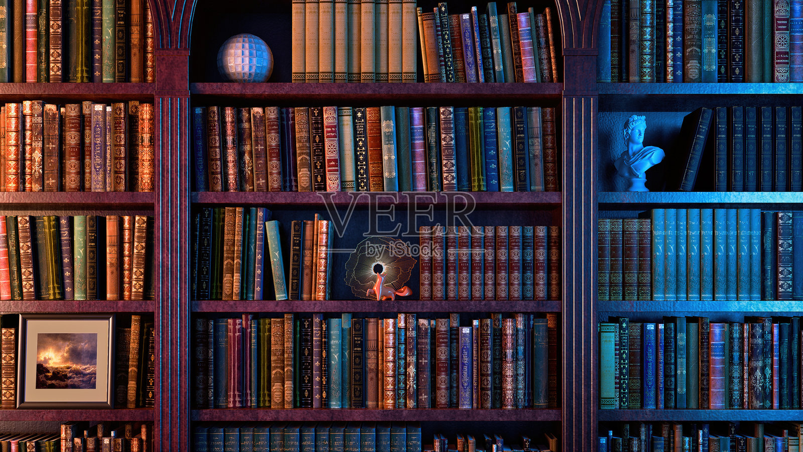 适合视频博主和主播的4K背景:教育研究、书籍评论、科学视频内容。照片摄影图片