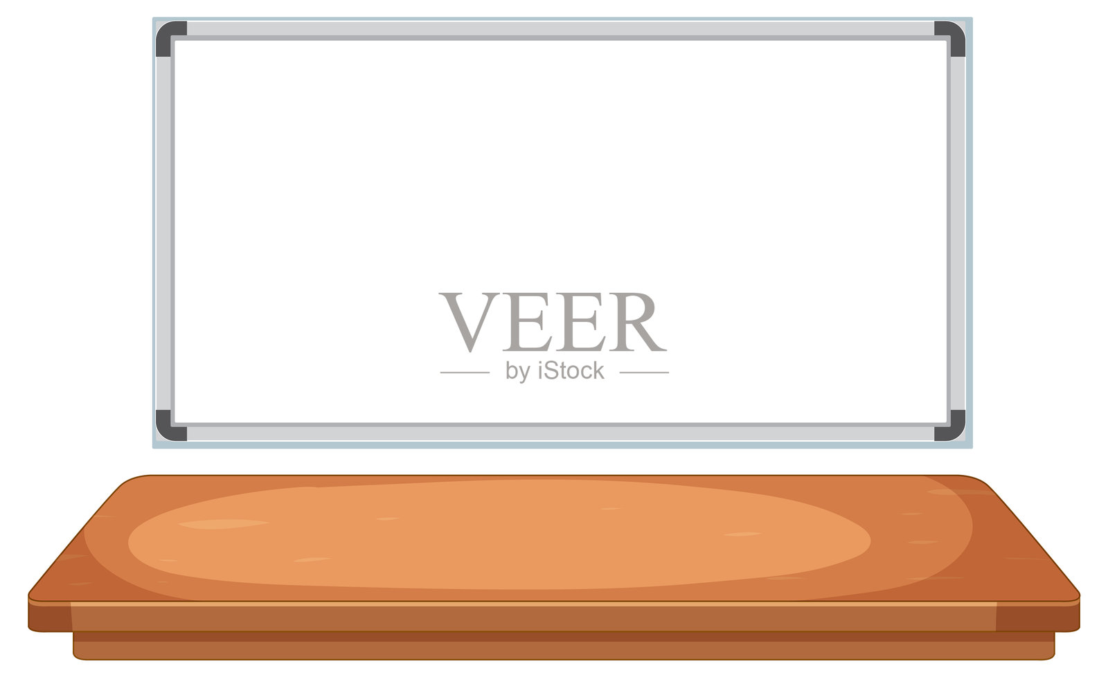 白板和木桌的插图插画图片素材