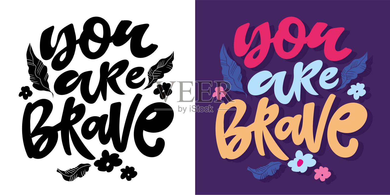 时尚手绘涂鸦字母明信片。100% 矢量图像。插画图片素材