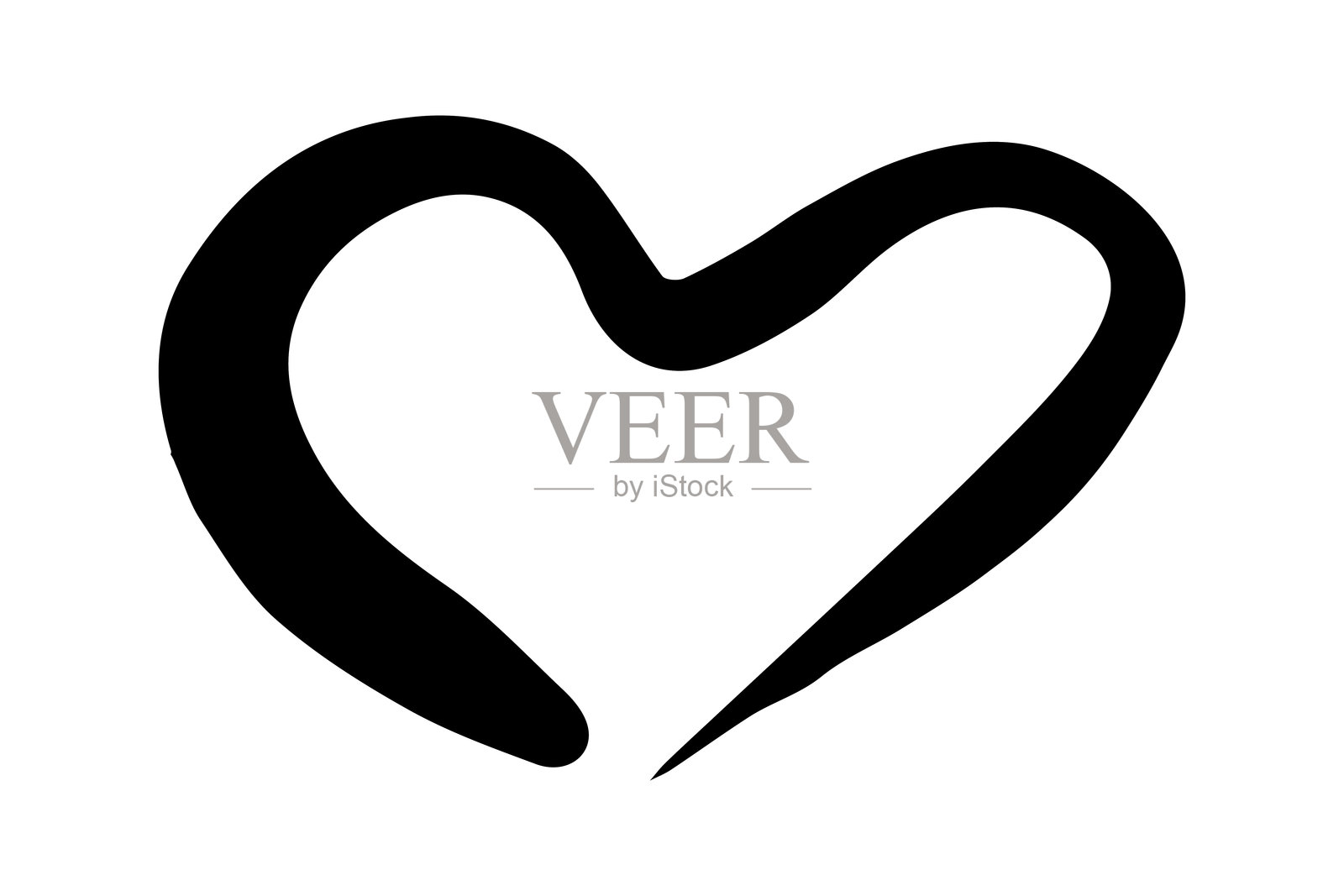 简单的手绘心形插图 涂鸦心 doodle 爱情剪贴画插画图片素材