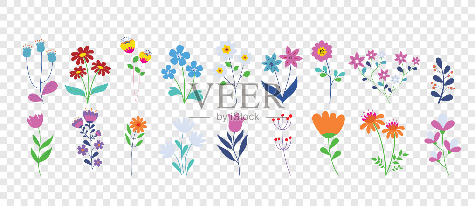 花卉元素插画图片素材