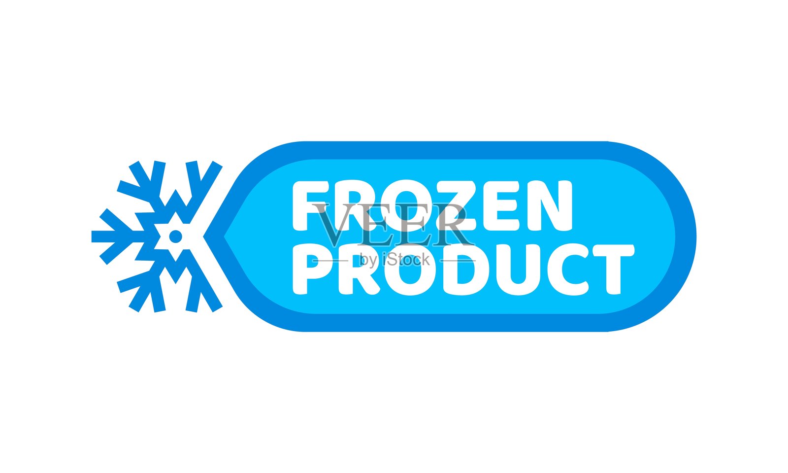 蓝色冰冻冷产品冰晶图标插画图片素材