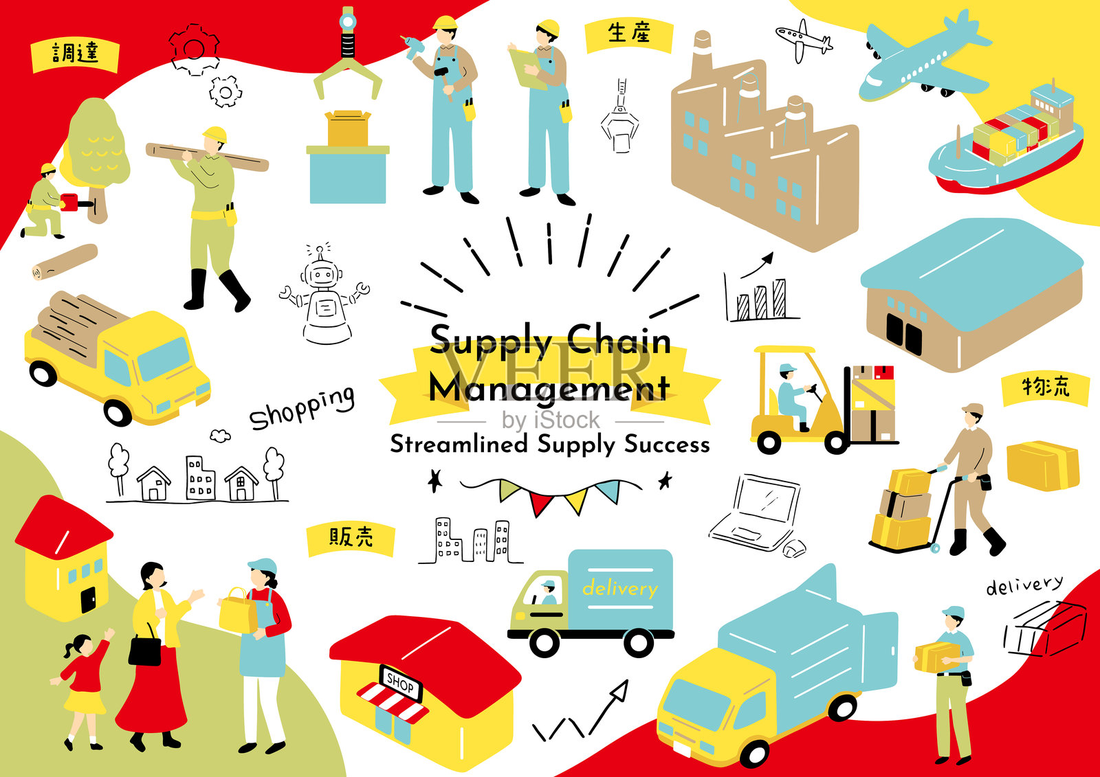 供应链管理插图插画图片素材