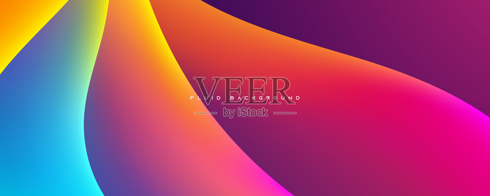 抽象流体背景设计,色彩丰富的波浪液体装饰插画图片素材