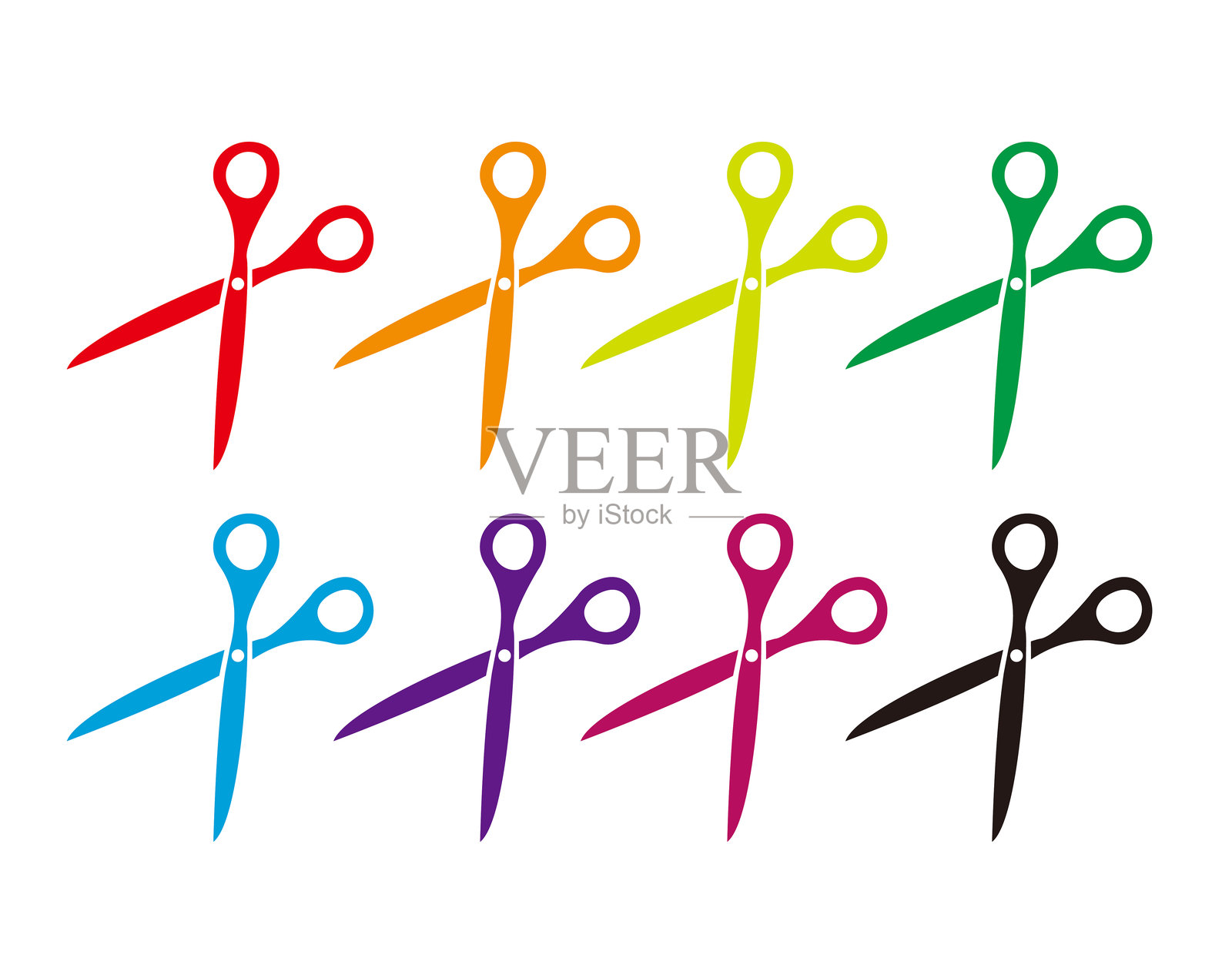 可爱的剪刀插图 剪刀图标。插画图片素材