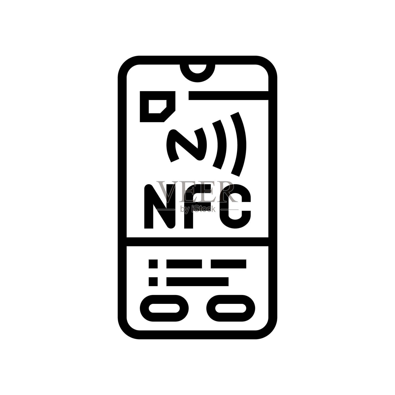 启用手机NFC技术线条图标插图插画图片素材