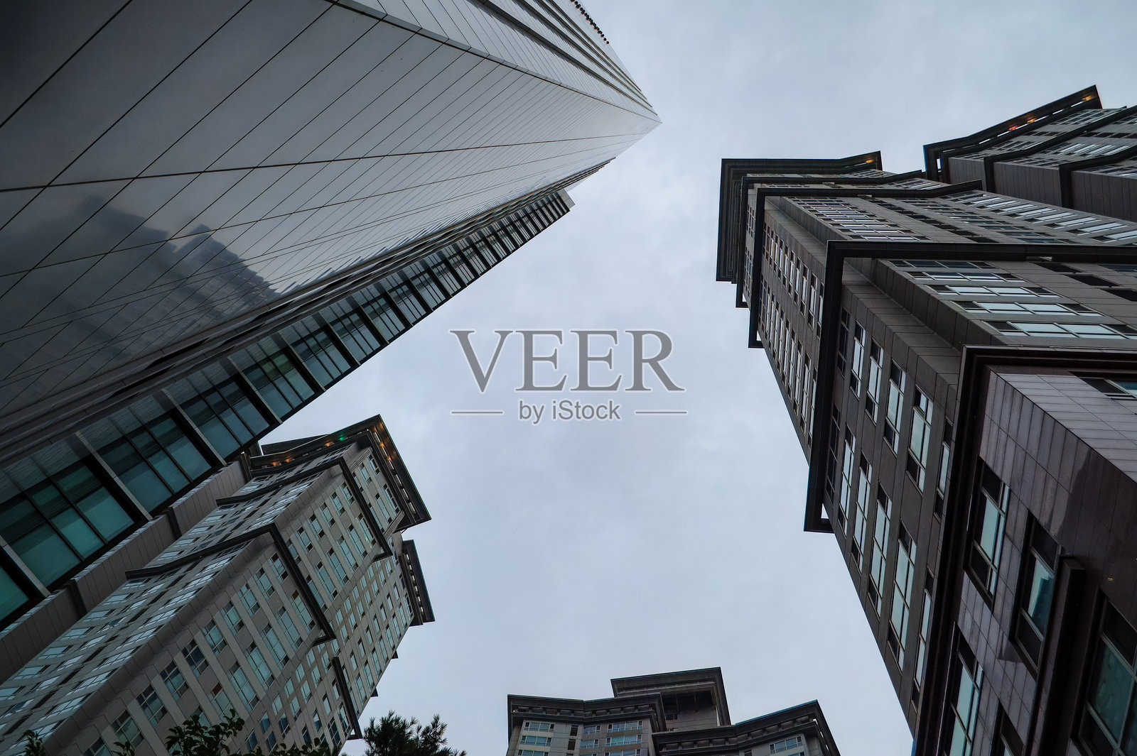 建筑物垂直升起。照片摄影图片