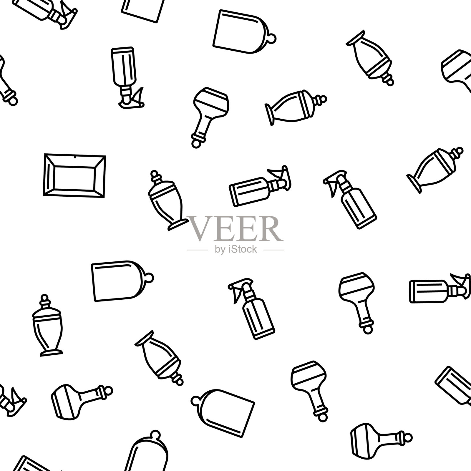 玻璃包装瓶产品无缝图案矢量图插画图片素材