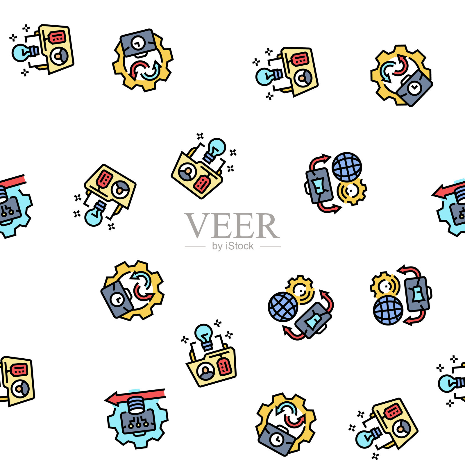 现代商业创新无缝图案矢量图插画图片素材