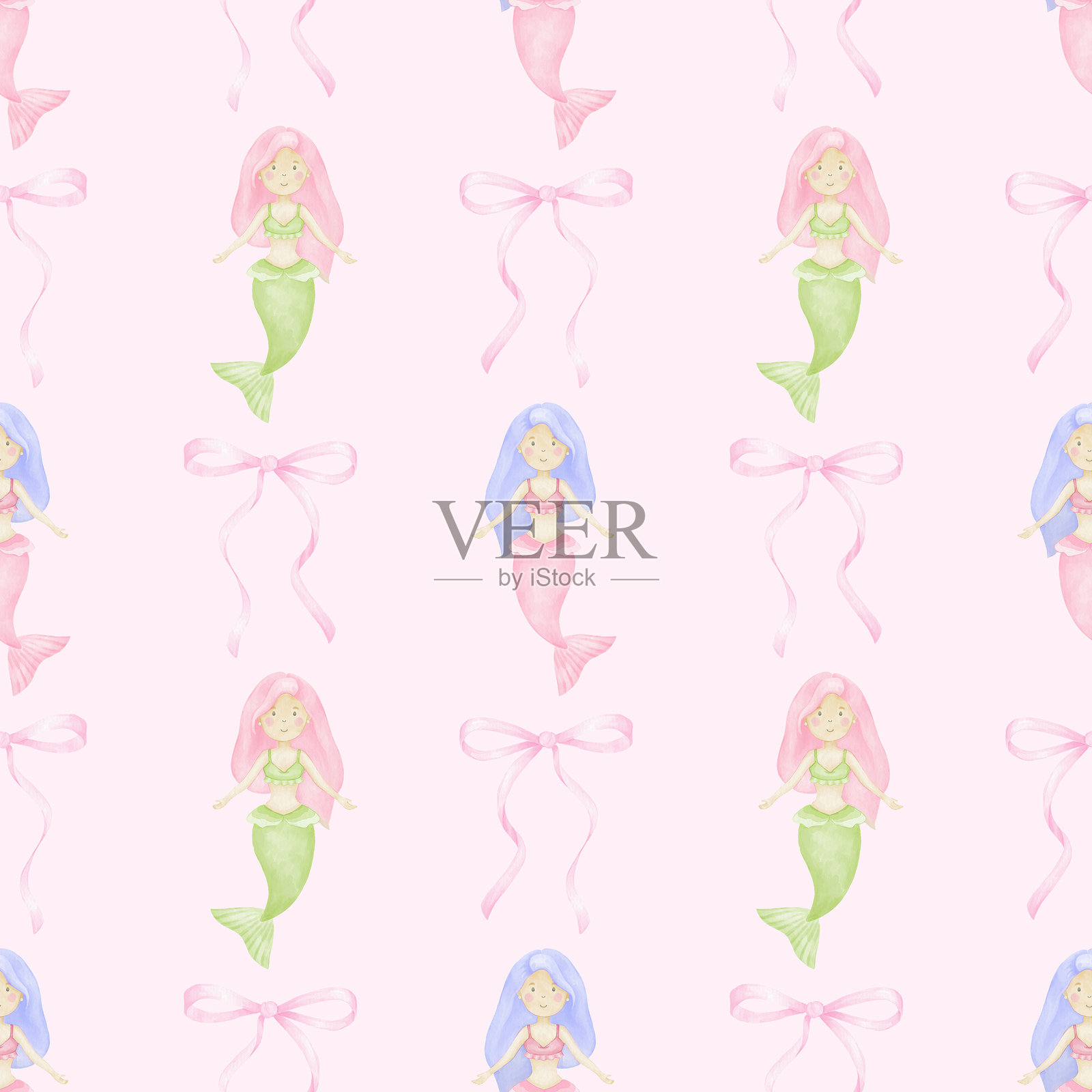 美人鱼,弓箭15插画图片素材