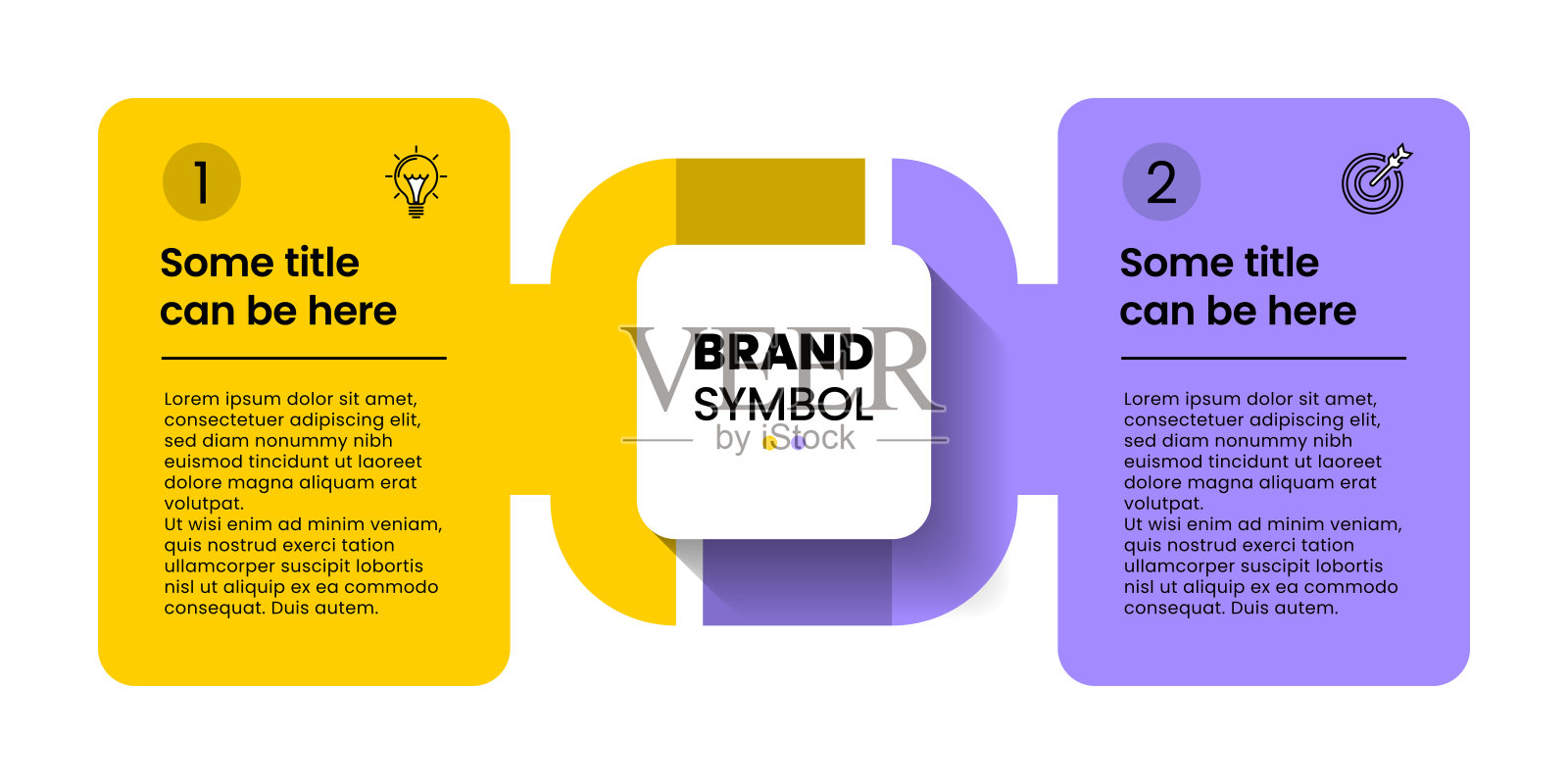 信息图模板。方形,带标题和两个步骤插画图片素材