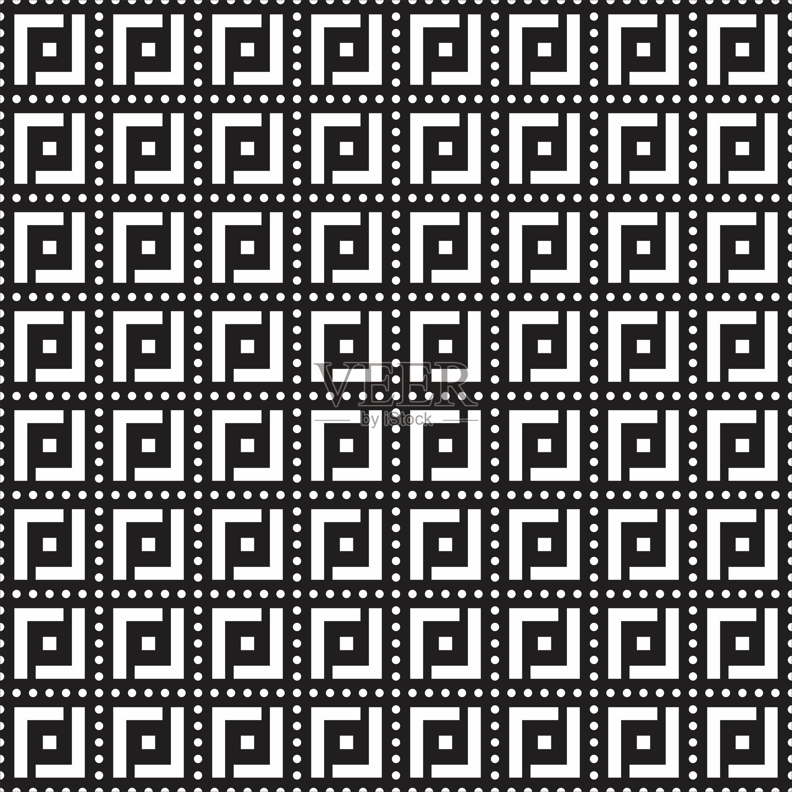 几何图案的圆点无缝字母组合插画图片素材